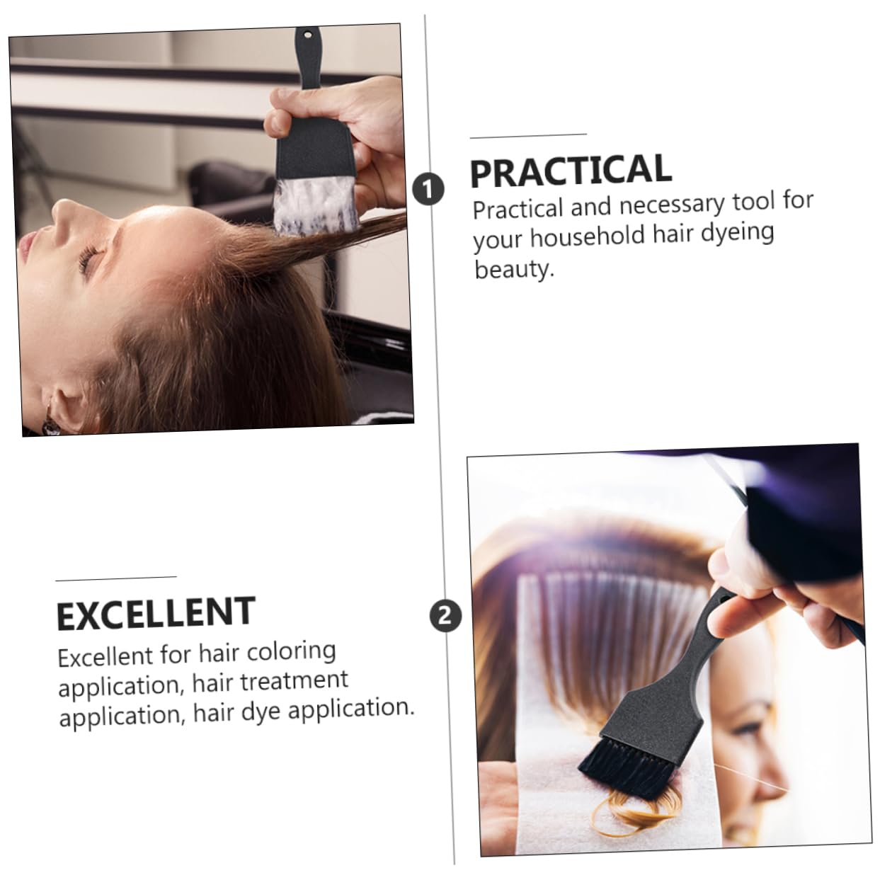 NULYLU Professional Hair Coloring Brush Set Hair Dyeing Tool Easy Gliding Comfortable Handles Home Use