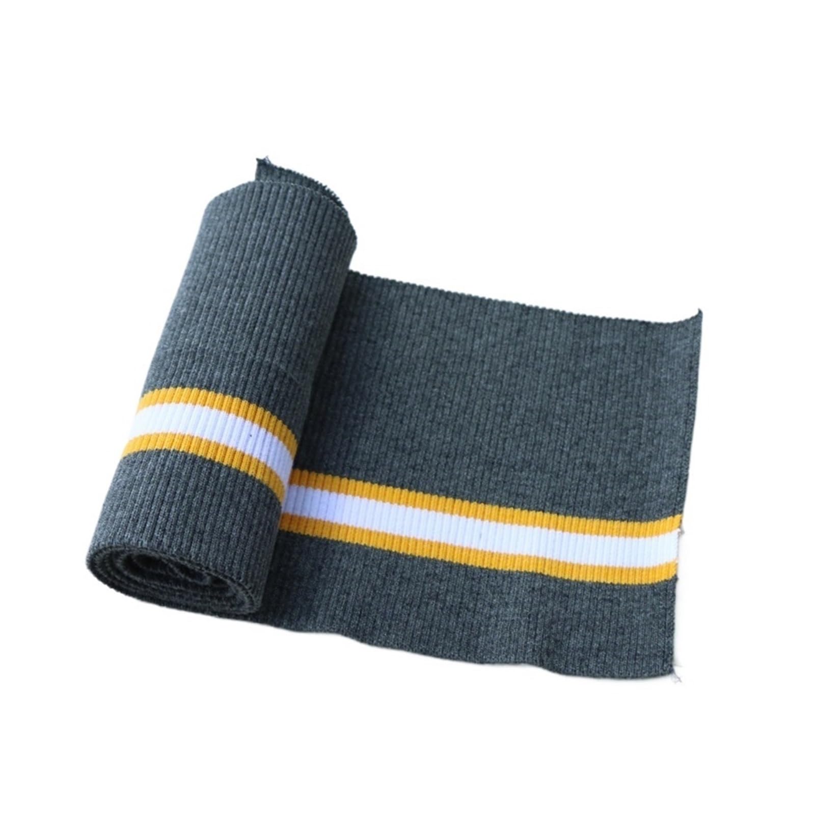 Ribbed Knit Cuff Cotton Spandex Stretch Knit Cuff Waistband Leg Arms Rib Trim Jersey Baseball Ribbed Fabric(Dark Gray)