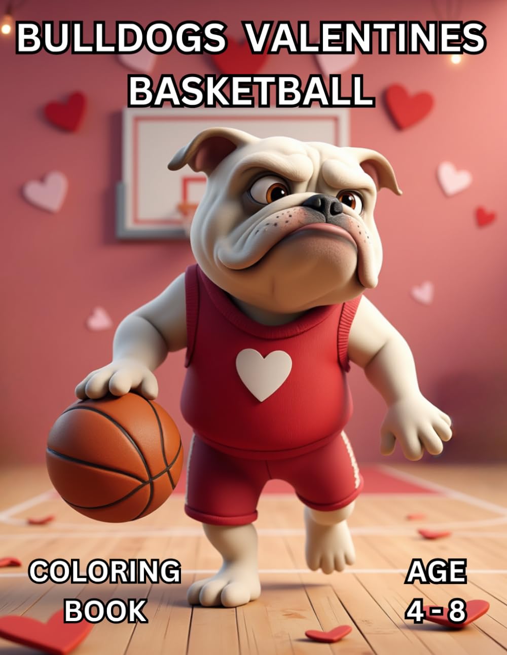 Bulldogs Valentines Basketball: Coloring Book (Holiday Series)
