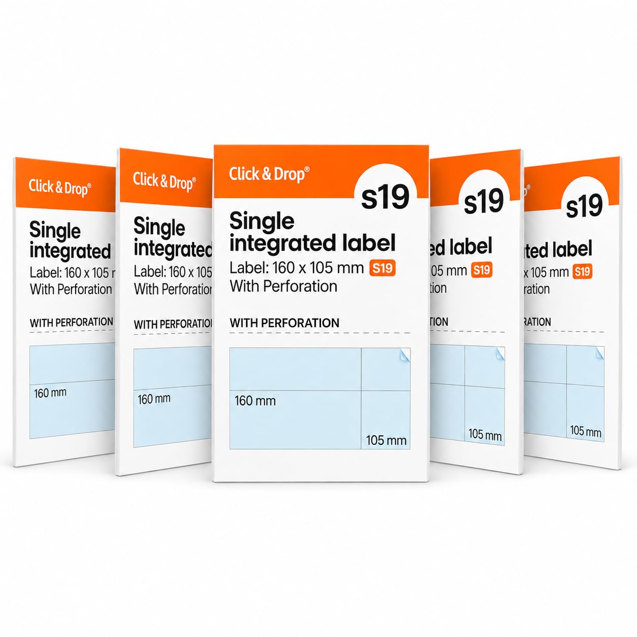 S19 A4 Integrated Parcel Labels – 160mm × 105mm Peel-Off Shipping Label