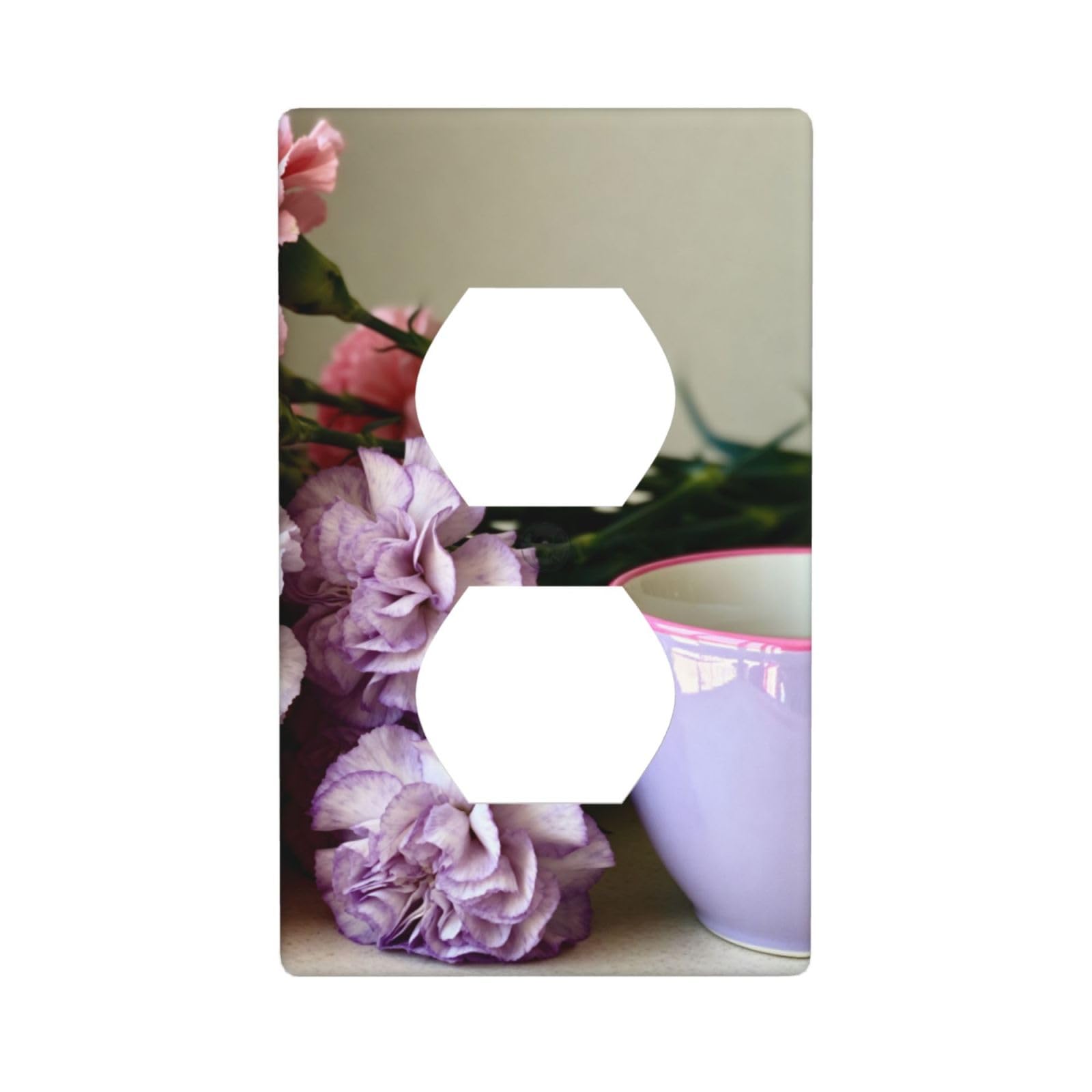 Bouquet Decorative Switch Plate Cover-Unbreakable Polycarbonate Wall Plate for Home Office, 1 Gang with Screws