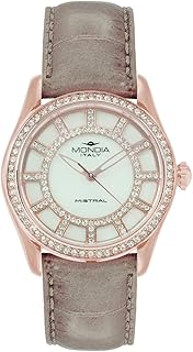 mistral lady orologio Donna Analogico Al quarzo con cinturino in Pelle di vitello MI738R-1CP