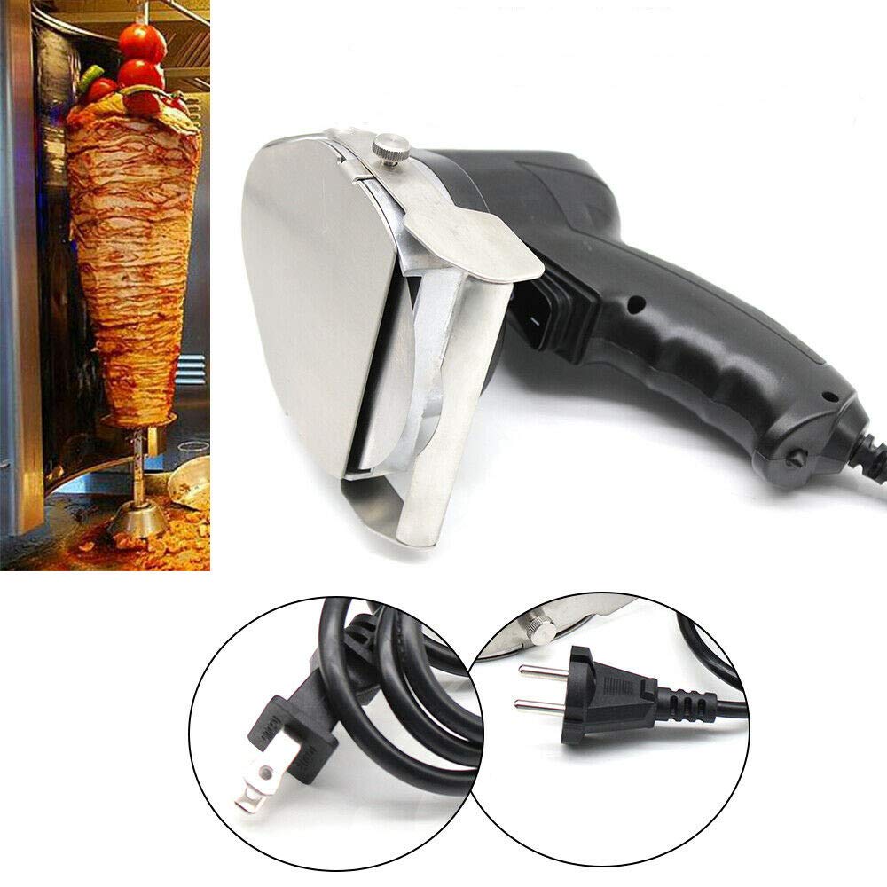 ZHFEISY Professional Electric Shawarma Doner Kebab Knife, Commercial Electric Kebab Slicer Meat Cutter - 1~8mm Thickness Adjustable 110V 80W