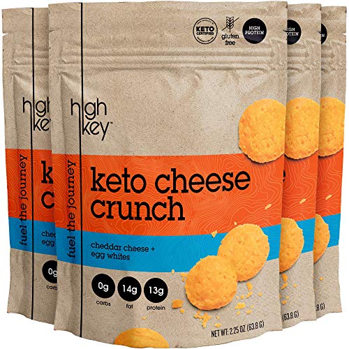 Low Carb, Gluten Free, High Protein Healthy Cheese and Egg Snack - Savory, Keto & Diet Friendly Cheese Crunch with Natural Ingredients, Variety Pack of 4, 2.25oz Bags (Cheddar, 4, 2.25 OZ Bags)
