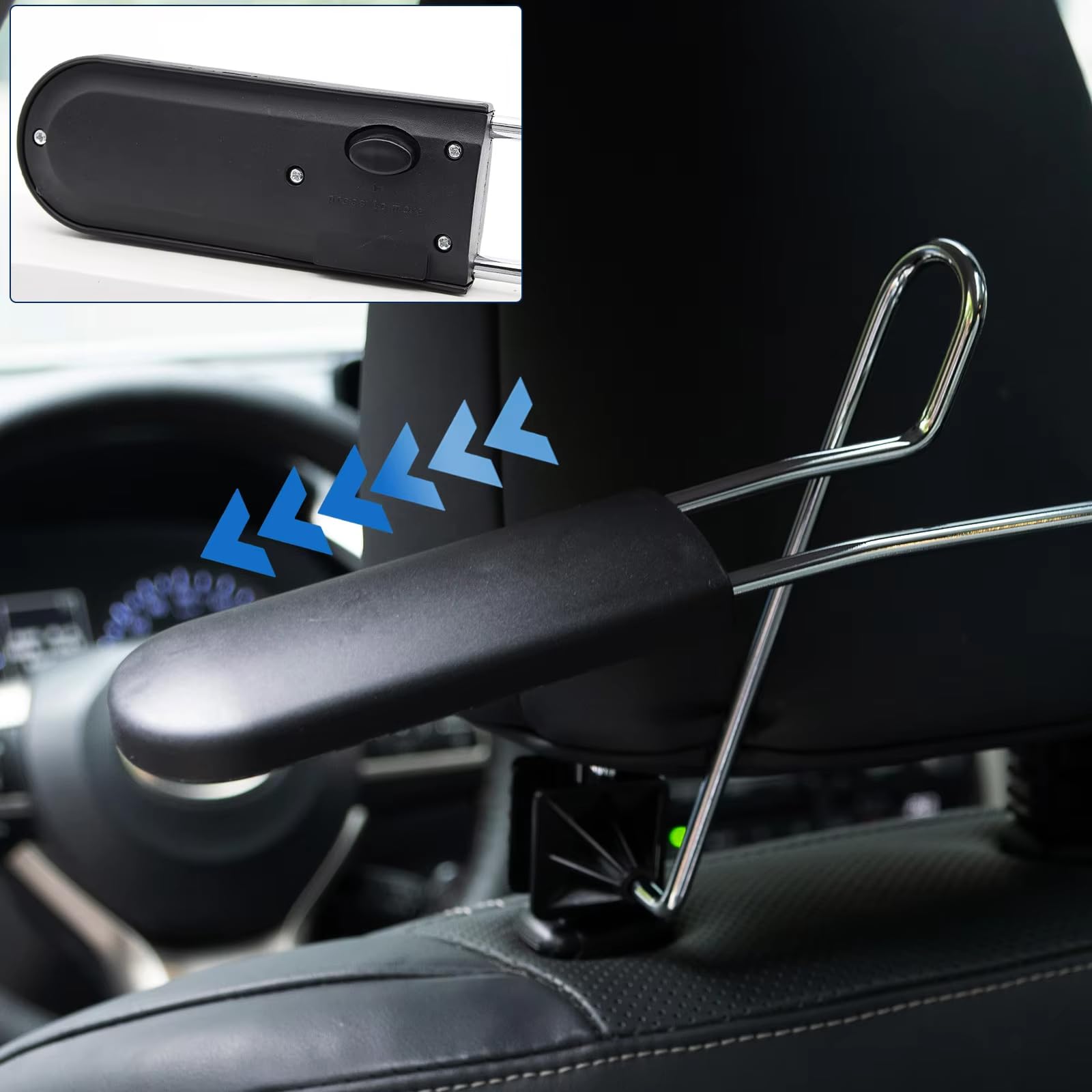 Wieszak na ubrania samochodowe, kompatybilny z komendantem Jeep Compass, 2 sztuki tylne siedzenie, chowany wieszak na ubrania, garnitury koszule, uchwyt