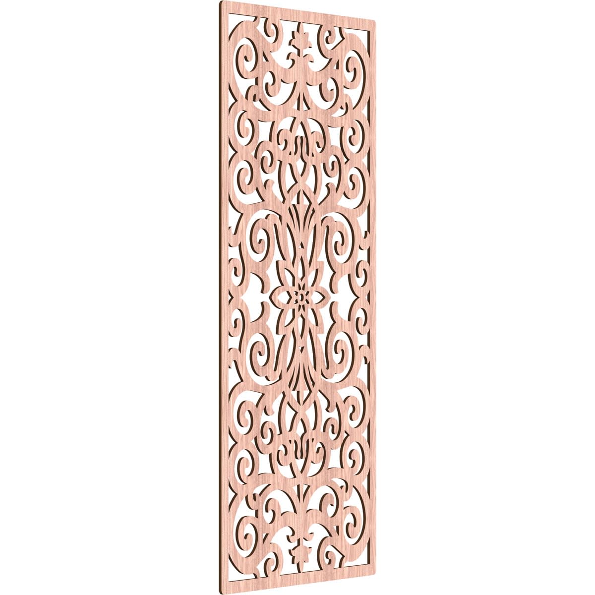 Buel Decorative Pierced Fretwork Wood Wall Panels, 31 3/8"W x 79 3/8"H x 3/8"T, Walnut