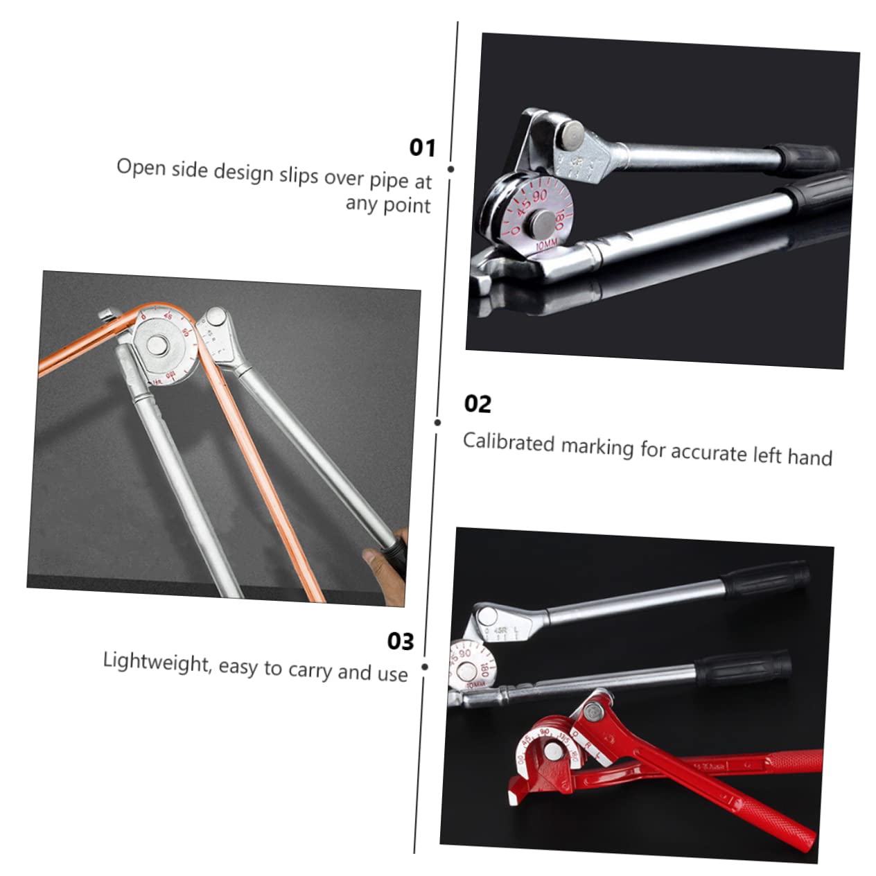 Uonlytech Dobladora De Tubos Manual De Grados Para Fontanería Gas y Refrigeración Para Tubos De Cobre y Aluminio Herramienta