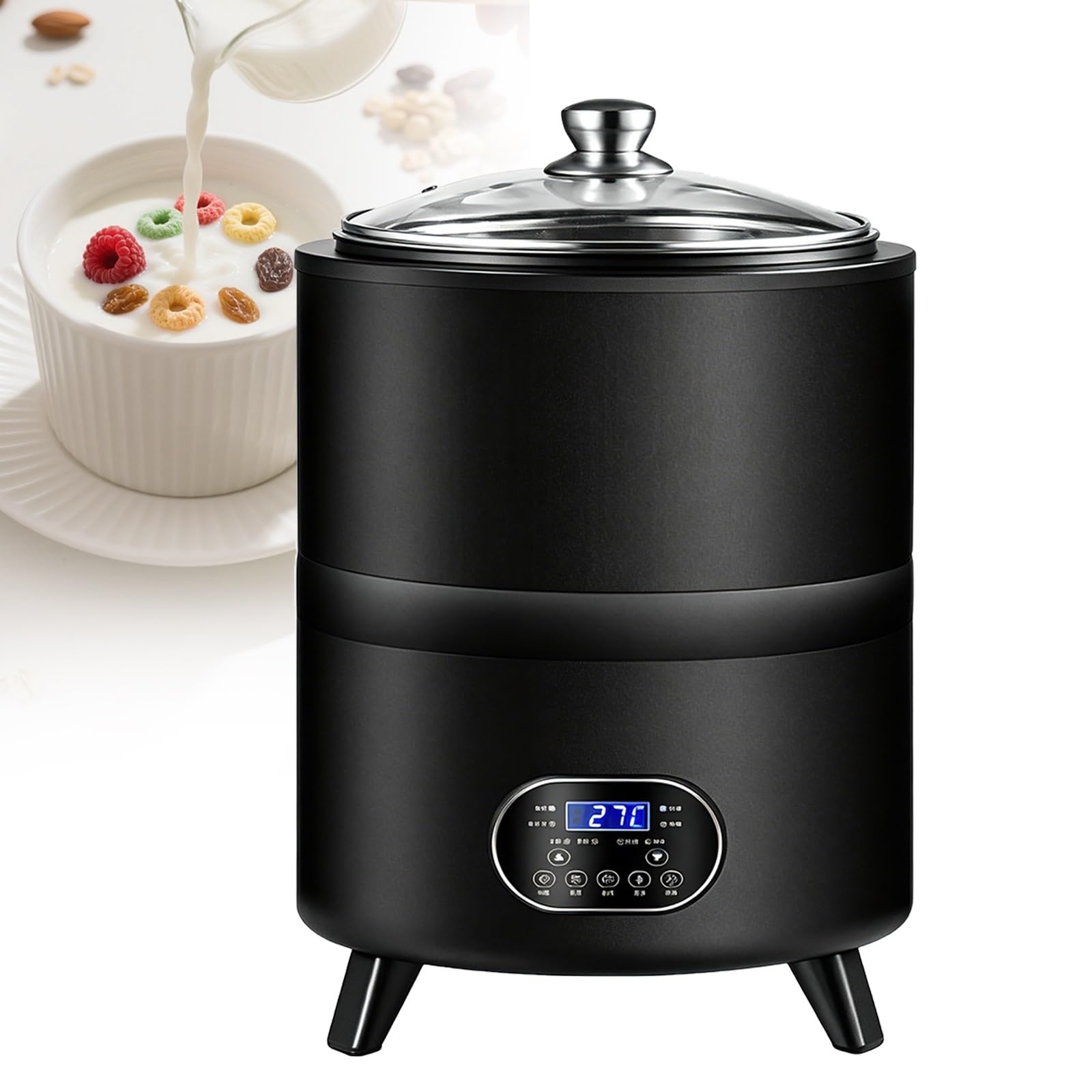 Incubatrice elettrica per yogurt, macchina per fermentazione con rivestimento impermeabile a 3 strati e protezione da sovraccarico per yogurt fatto in casa, pasta madre e aceto di frutta, 12 l