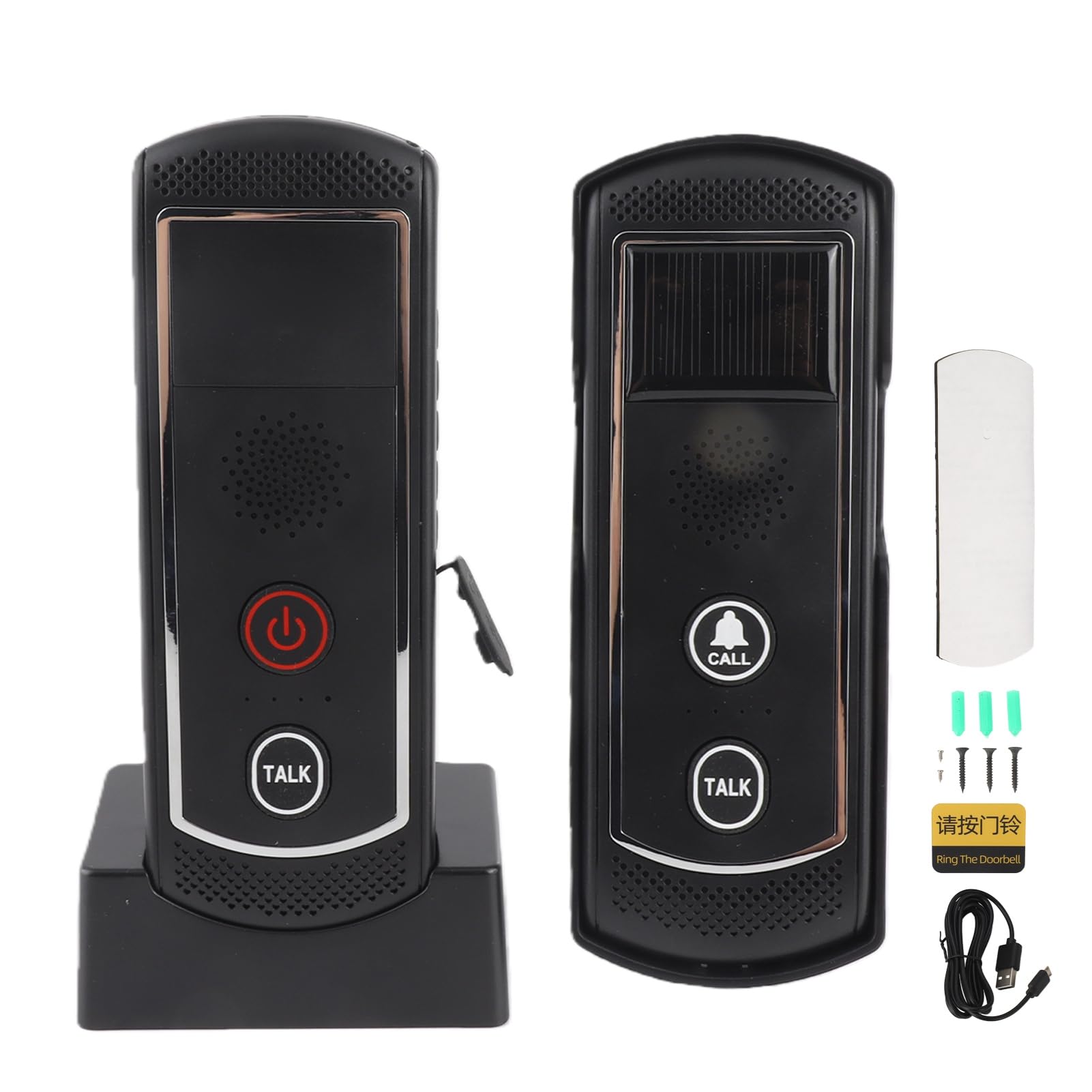 Solaire sans Fil, Sonnette de Porte, Longue Distance de 2000m, pour une Couverture Plus Large, alimenté par Batterie Solaire, 16 Canaux, 3 Niveaux de Volume, IP44