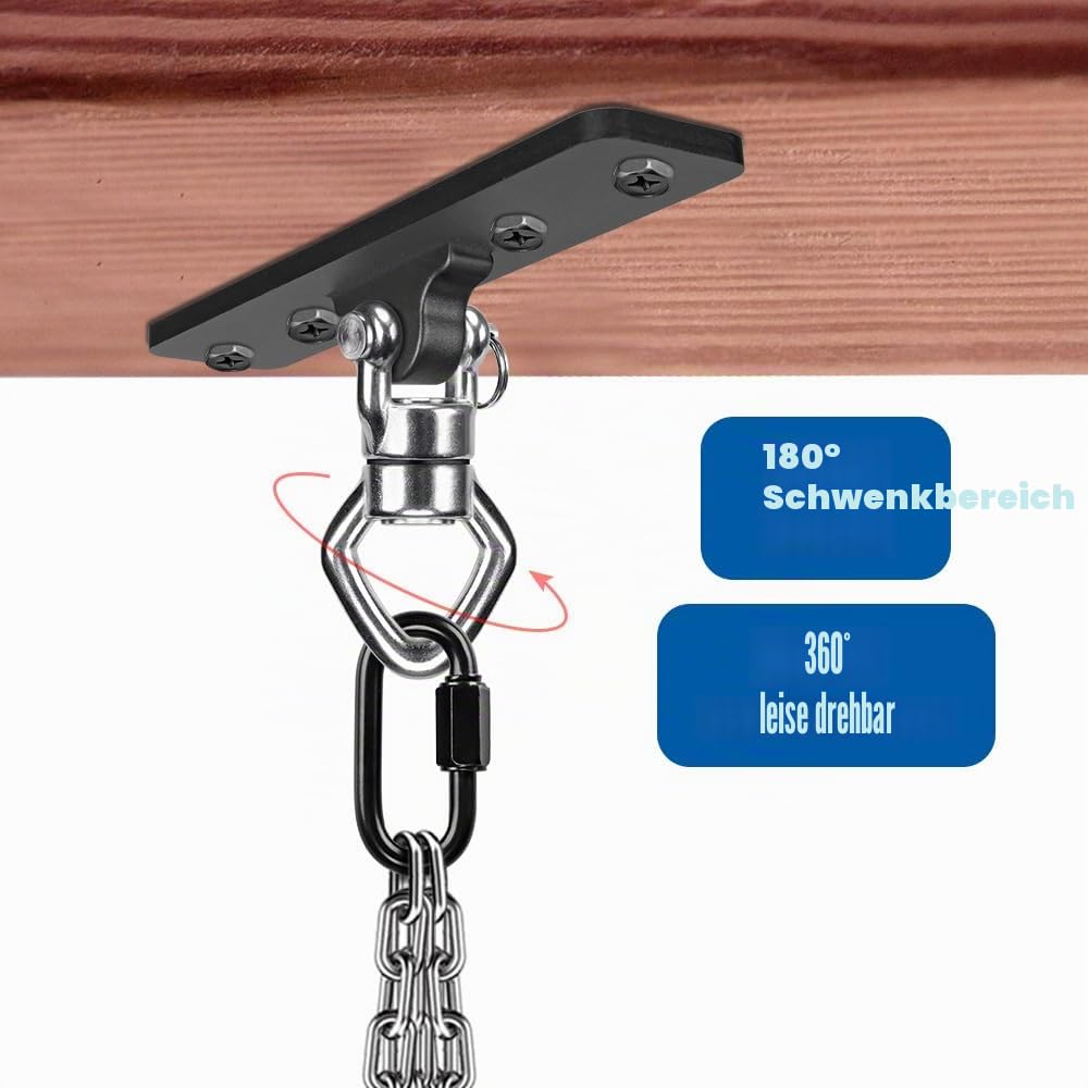 BeneLabel Deckenhaken Schaukel 2 Hängesessel Balkenbefestigung/Rhombusring