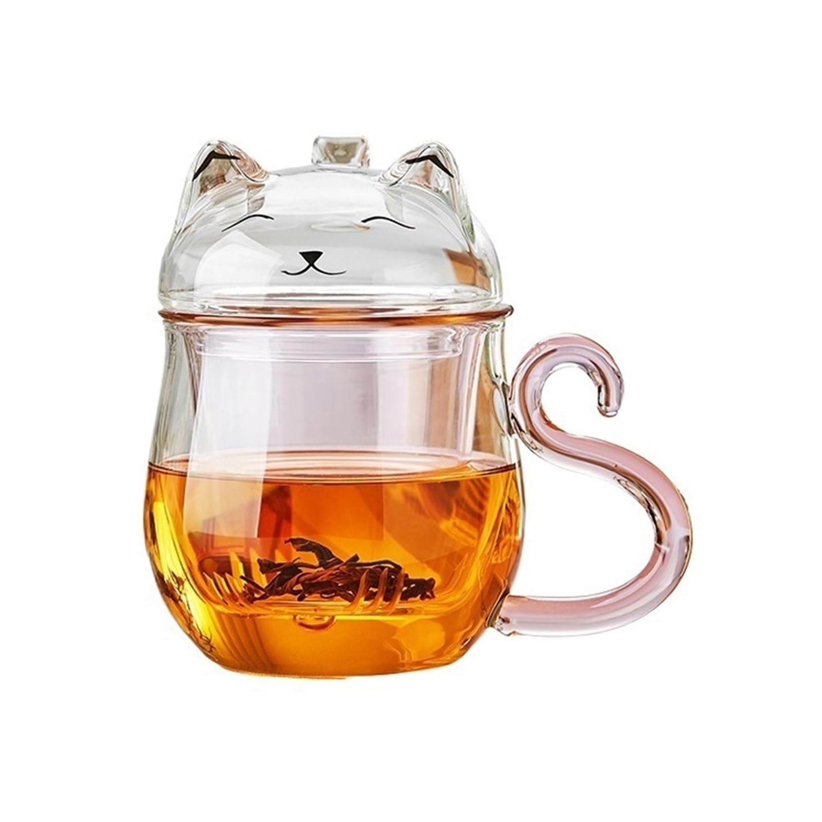 Tasses en verre Tasse à café transparente à double paroi avec couvercle, 16 oz