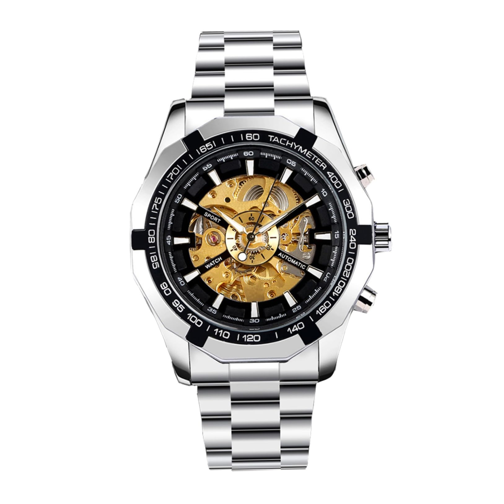 Herrenarmbanduhr mit Automatikaufzug, Große Zeiger, Zinklegierung