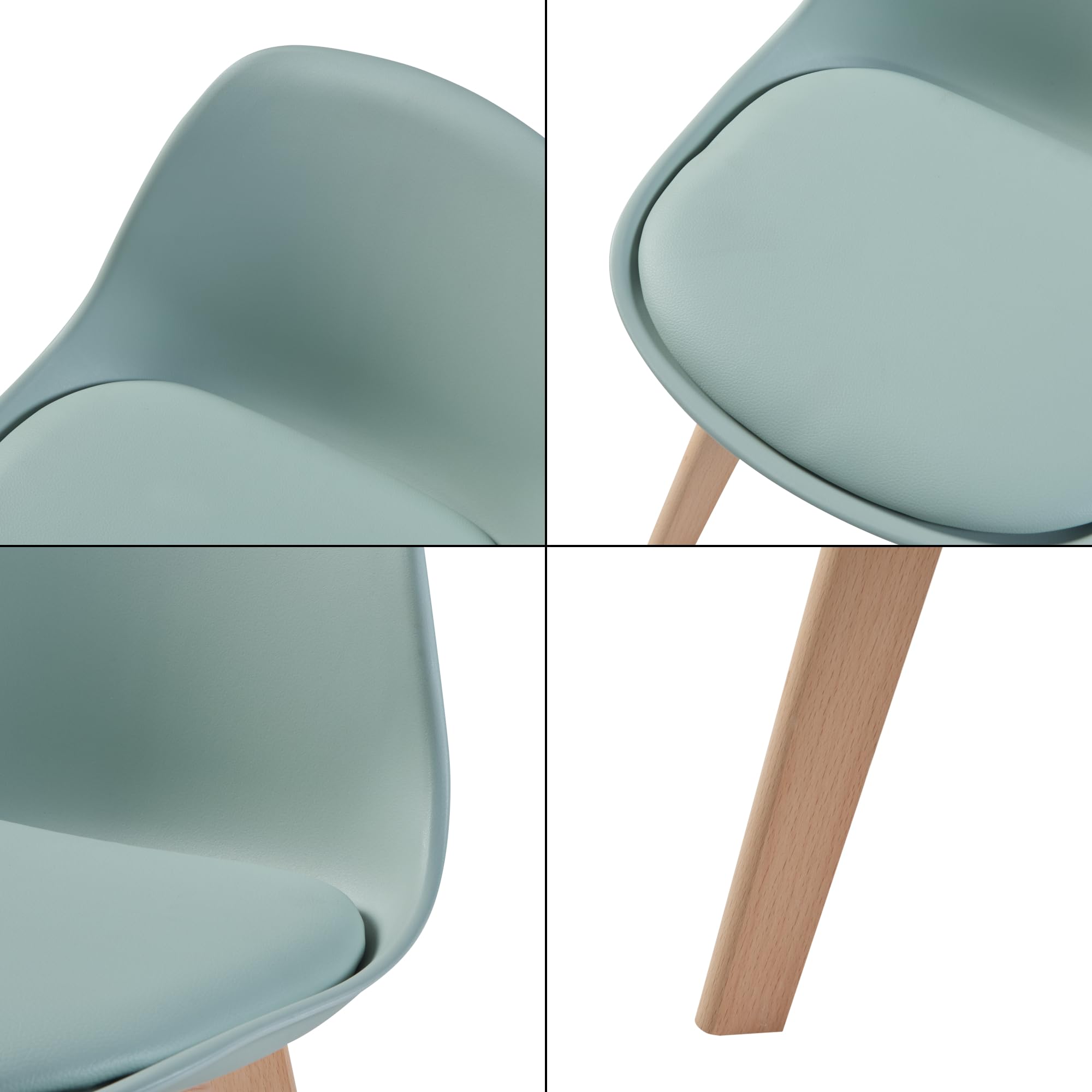 [en.casa] Kinderstuhl Elvdal 2er Set Kinderzimmerstuhl Mintgrün Schreibtischstuhl für Kinder Sitzhöhe 32 cm Polsterstuhl mit Holzbeinen 56 x 38 x 33 cm
