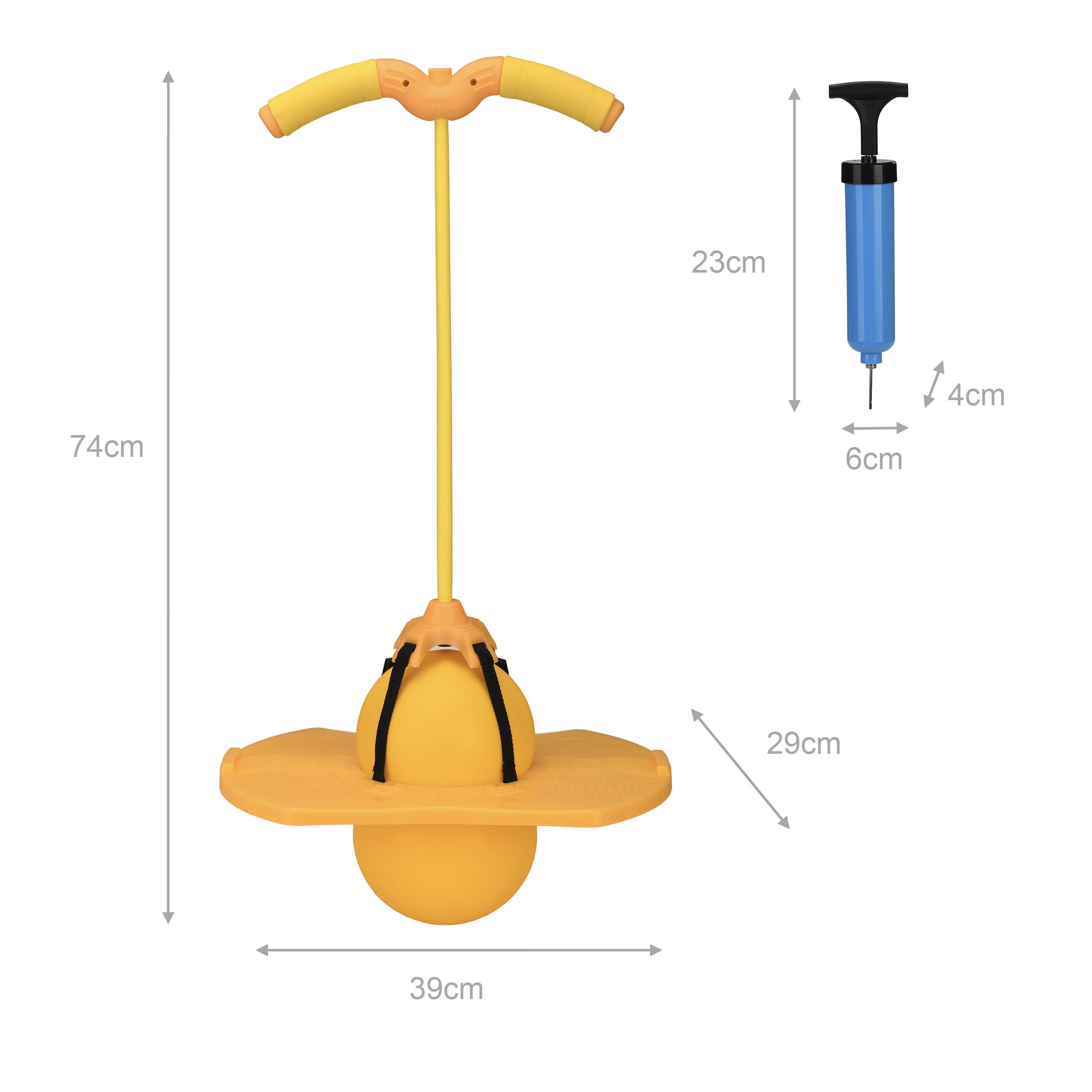 Relaxdays Salterello per Bambini, Pogo Stick con Palla Salta-Salta e Manici, Max. 100 kg, 74x39x29 cm, Gioco da Esterno