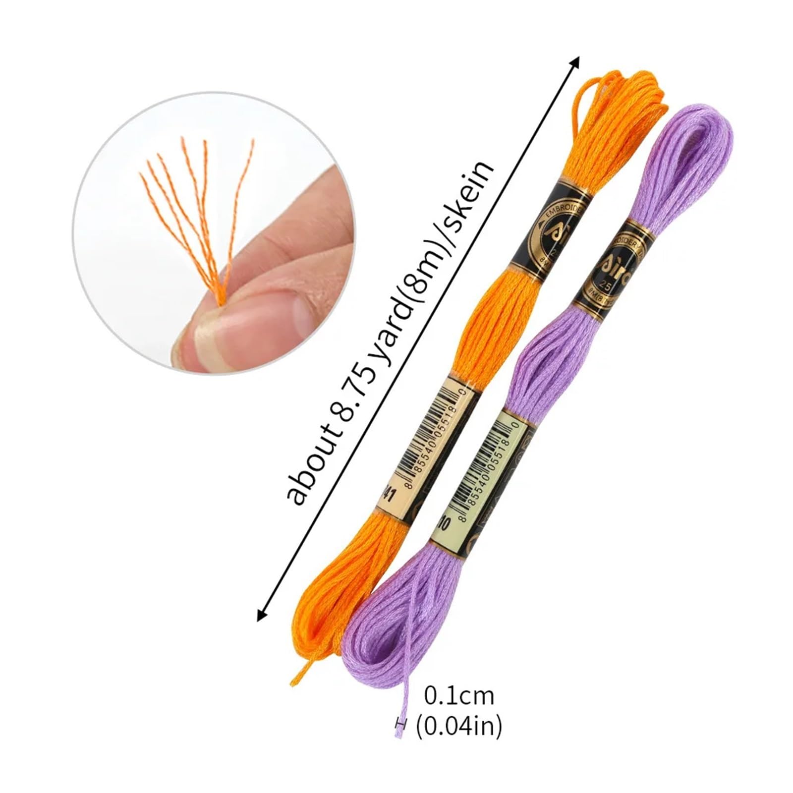 Stickgarn 20/24/36PCS Set Regenbogen Sticktwist Faden for Kreuzstich String Art Freundschaftsarmbänder 8 Meter 6 Stränge(Muliticolor B(36pcs))