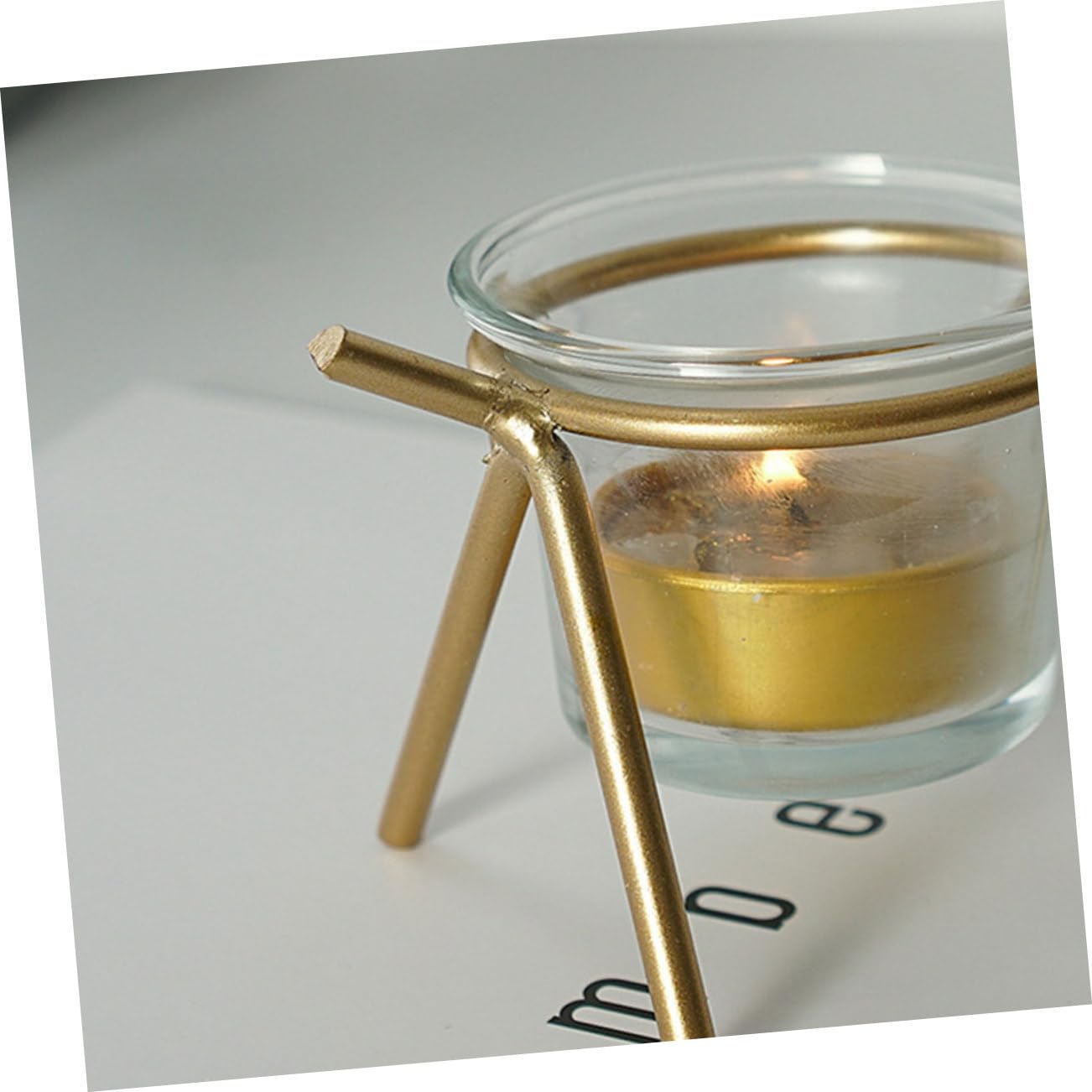 PRETYZOOM 2 Pcs Reindeer Tea Light Holder Iron Art Candlestick Cup Christmas Table Decoration