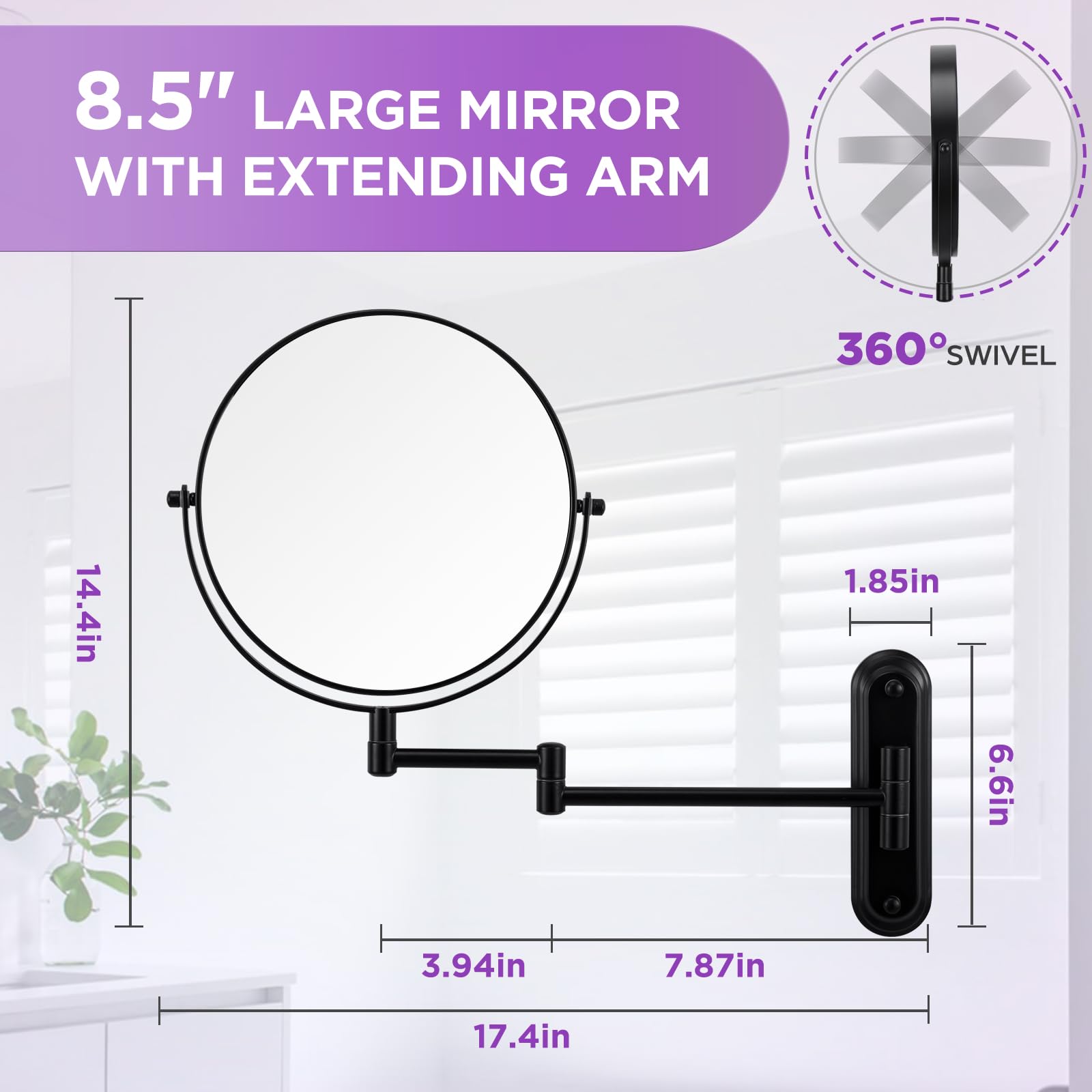 Miroir Salle De Bain Lumineux Snapklik.co : Lighted Wall Ounted Akeup  Irror, Double Sided 1X/7X Agnifying Irror, 3 Color Miroir Lumineux Salle De  Bain