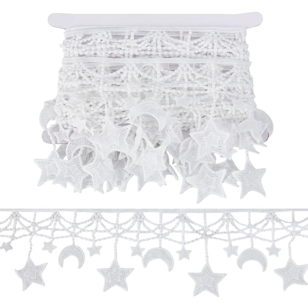 Dentelle florale de Venise ruban brodé doux haut de gamme lune et étoile