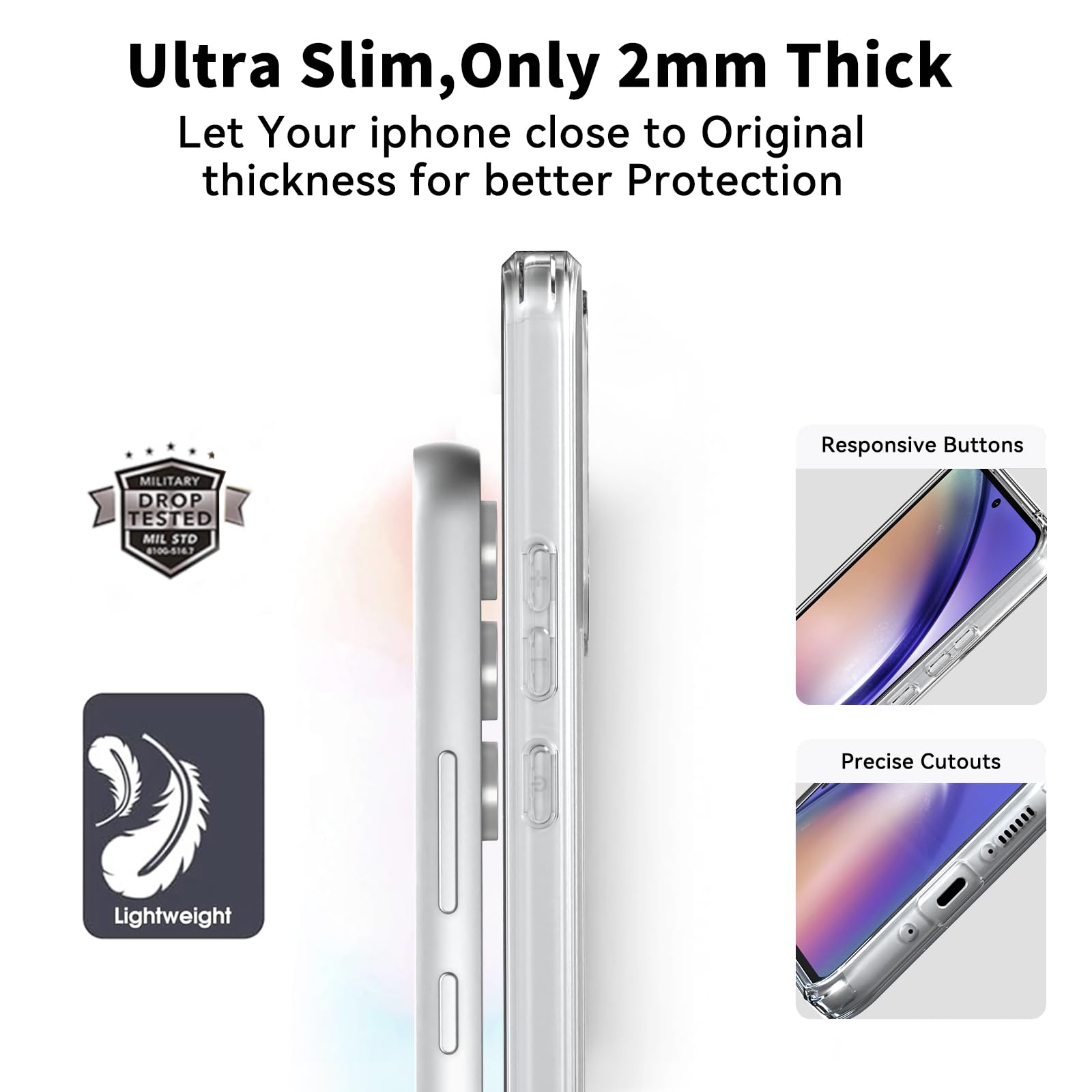 ZYIMOU Cover per Samsung Galaxy A54 5G Compatibile con MagSafe, Magnetica Custodia Samsung Galaxy A54 5G Traslucida Opaca Posteriore Antiurto Antigraffio Retro Protettiva Case， Trasparente
