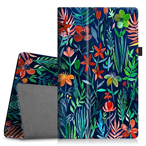 Fintie Folio Case for All-New Amazon Fire HD 10 Tablet (Compatible with 7th and 9th Generations, 2017 and 2019 Releases) - Premium PU Leather Slim Fit Stand Cover with Auto Wake/Sleep, Jungle Night