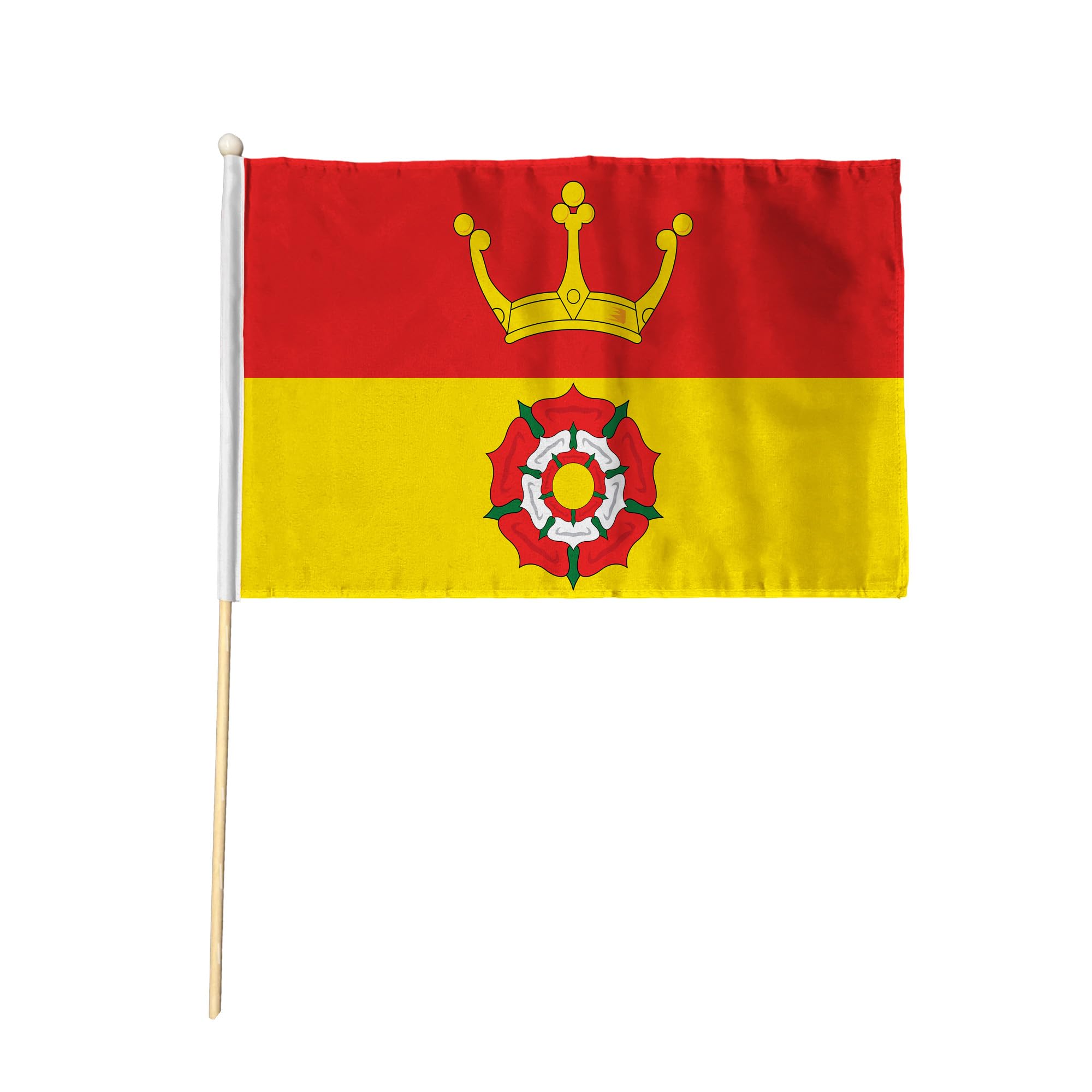 Flagtex Hampshire Old Hand Waving Flag (9x6 Inch) - Premium Wooden Stick Hand Flag 9x6 Inch Natural Wood Pole Hants Historical County Flag Events Parades