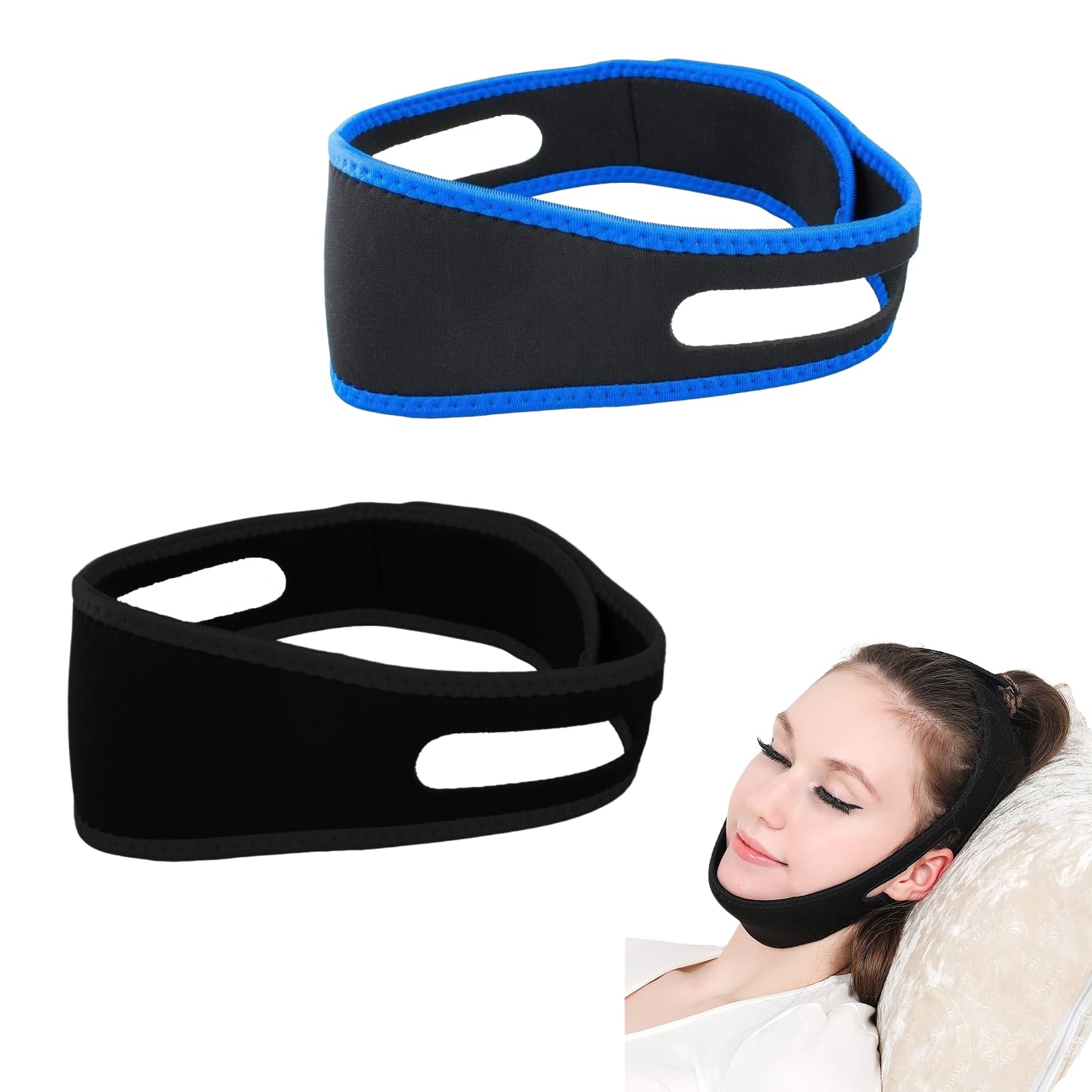 2Pcs Anti Snoring Chin Strap, Anti Snoring Devices, Chin Strap Snoring, Anti Snore, Anti Snore Sleep Aid, Anti-Snoring Device, Comfortable Chin Straps, Anti Snore Chin Strap for Women and Men