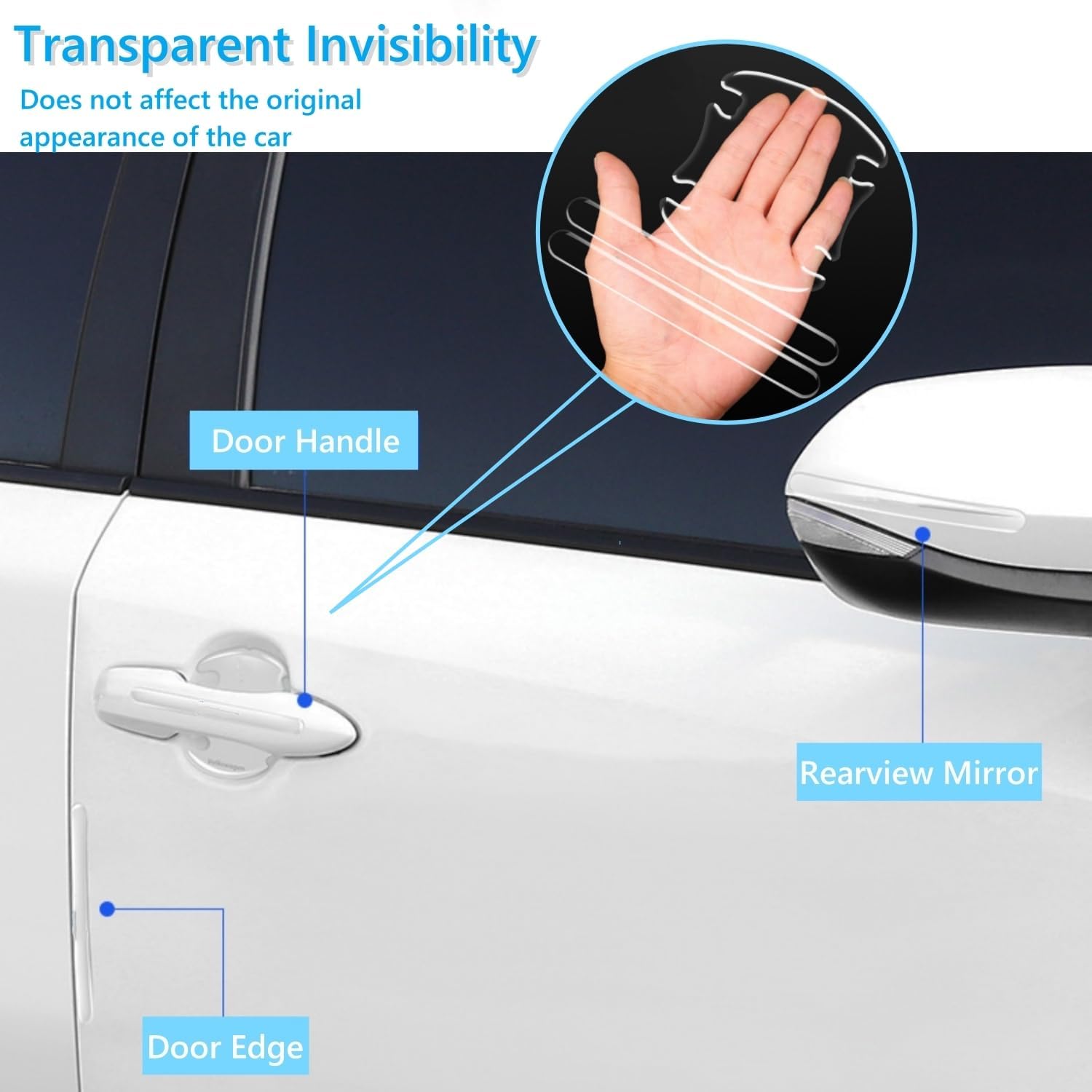 8 Pellicole Protettive Trasparenti Per Maniglie Auto - Adesivi Antigraffio Universali, Facili Da Applicare - Foto 8