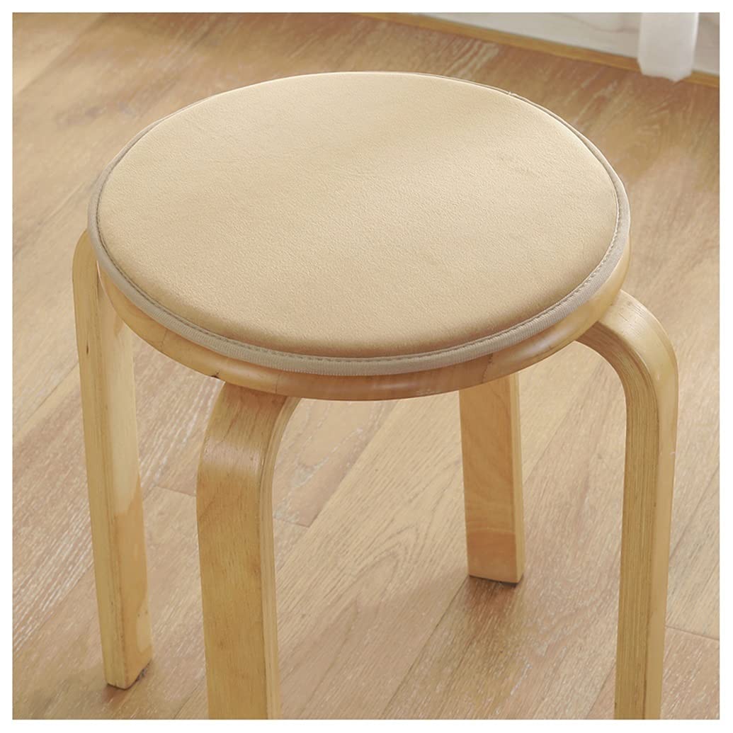 GHJL 1/2/4 Packs Small Round Non Slip Stool Cushions Seat Kitchen & Round Dining Office High Stool Chair Pads Sponge Firm Seat Bar Pad with Ties (Color : Khaki, Size : 30cm(11.8in)*1 Pack)