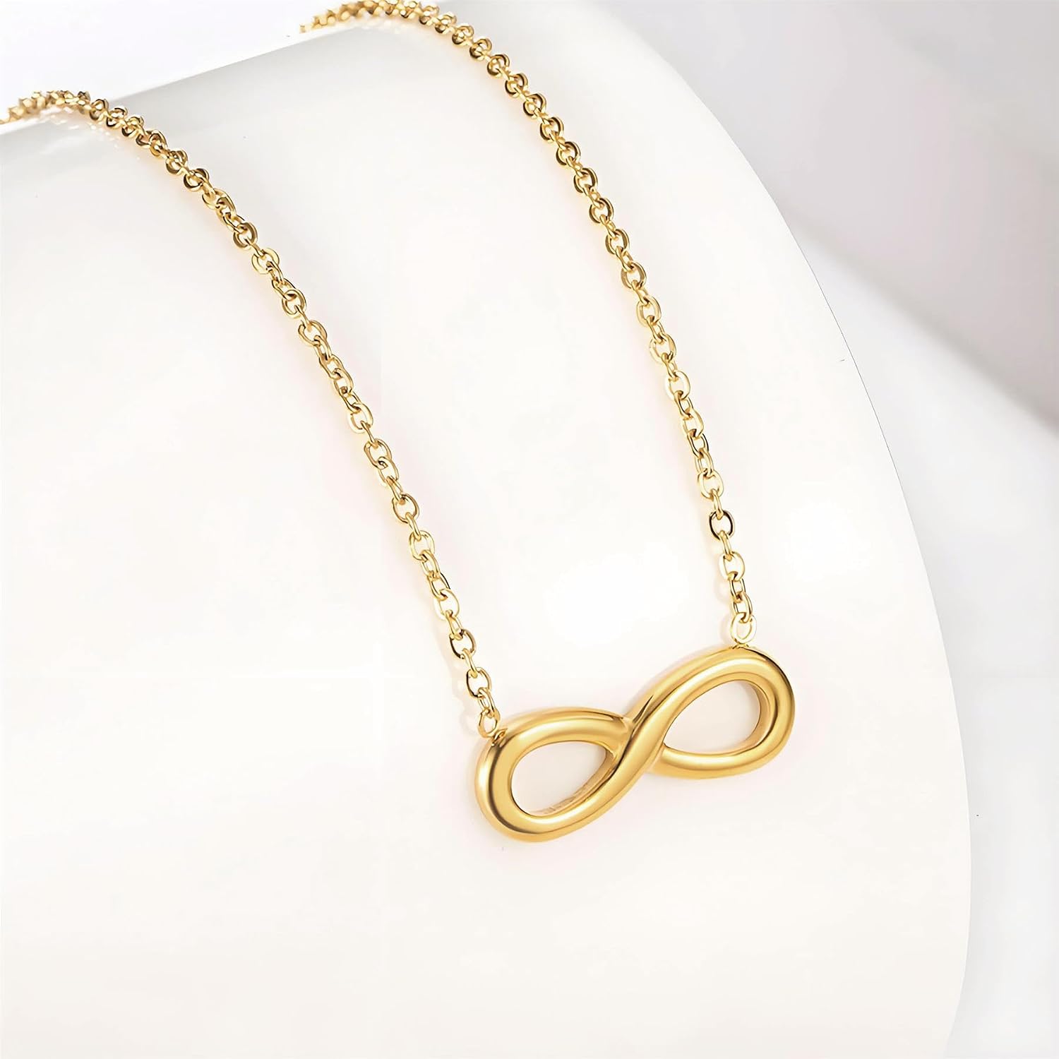 TRIXES Infinity Necklace - Iconic Jewellery Design - With Presentation Box Accessories for Women - Gifts and Treats - Timeless Design - 45cm Chain image 5