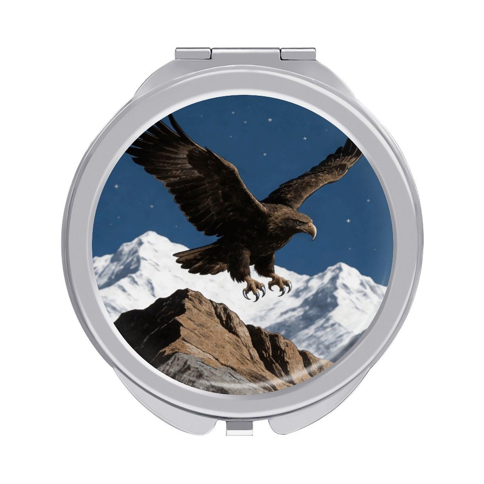 LZQPOEAS Hunting Compact Mirror, Double-Sided Folding Makeup Mirror, Durable Metal Travel Pocket Mirror for Purse, Portable Round Touch-Up Mirror for Table Gifts and Everyday Use