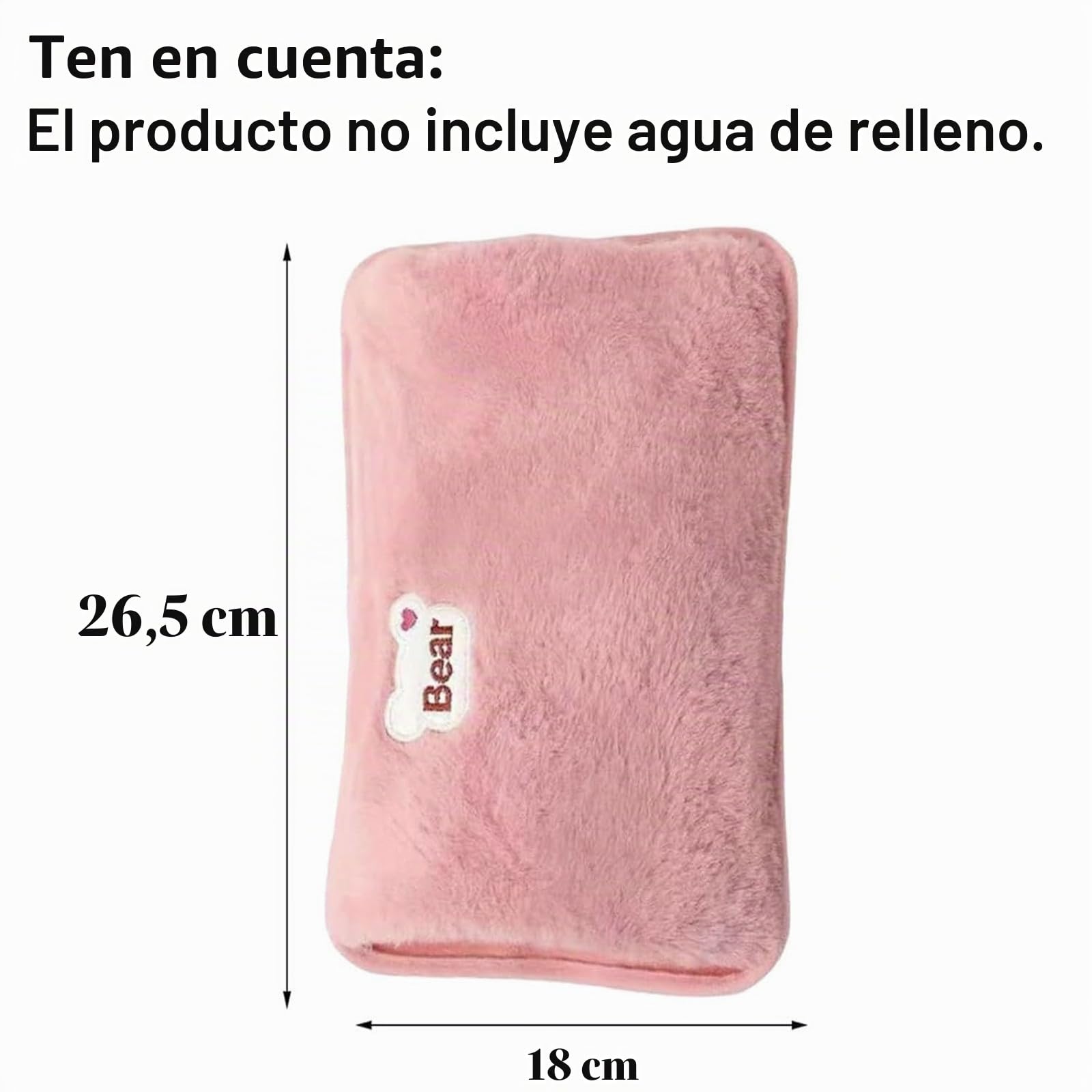 Bolsa de Agua Caliente Eléctrica,Bolsa De Agua Caliente Con Funda,Saco Calienta Camas Portátil,Recargable Portátil,A Prueba De Fugas,Mantiene El Calor Durante Mucho Tiempo (Rosa)