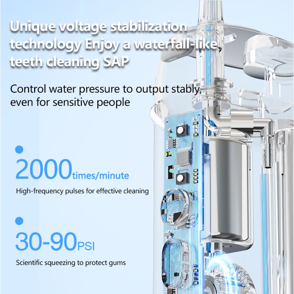 Hydropulseur portable sans fil pour voyage, irrigateur buccal télescopique compact avec 4 modes de pression, réservoir d'eau de 180 ml, étanchéité IPX7 pour le nettoyage des dents, entretien des