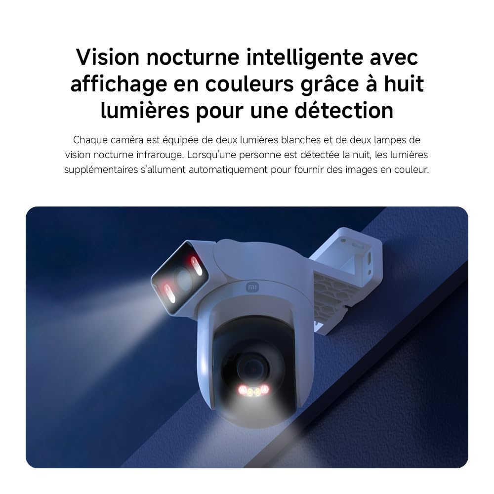 Xiaomi Outdoor Camera CW500 Dual | Double Objectif 2.5K Ultra HD | Détection IA & WiFi 6 | Caméra de Surveillance PTZ 360° & Vision Nocturne Couleur