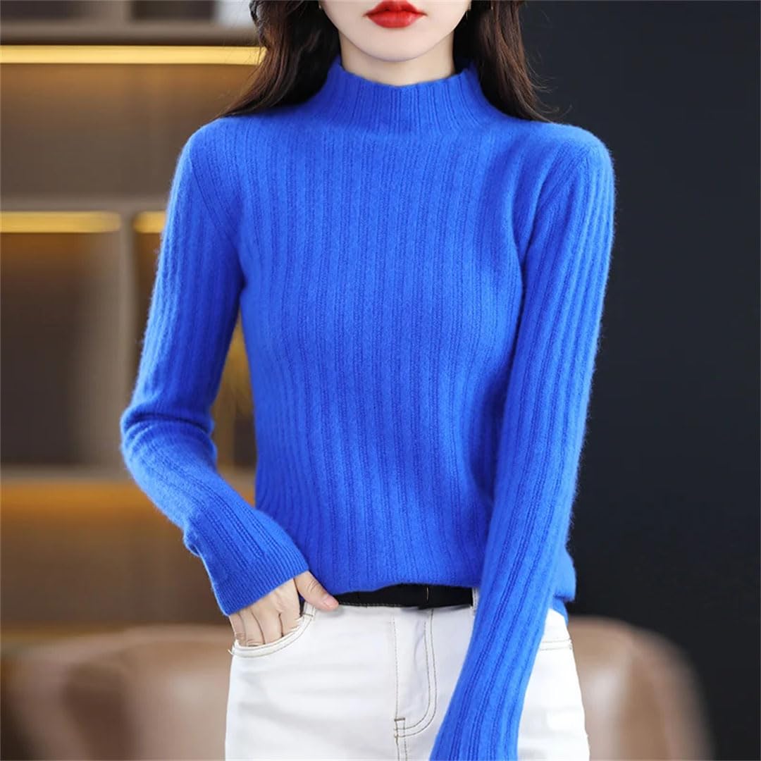 Maglione da donna a collo alto in lana lavorato a maglia