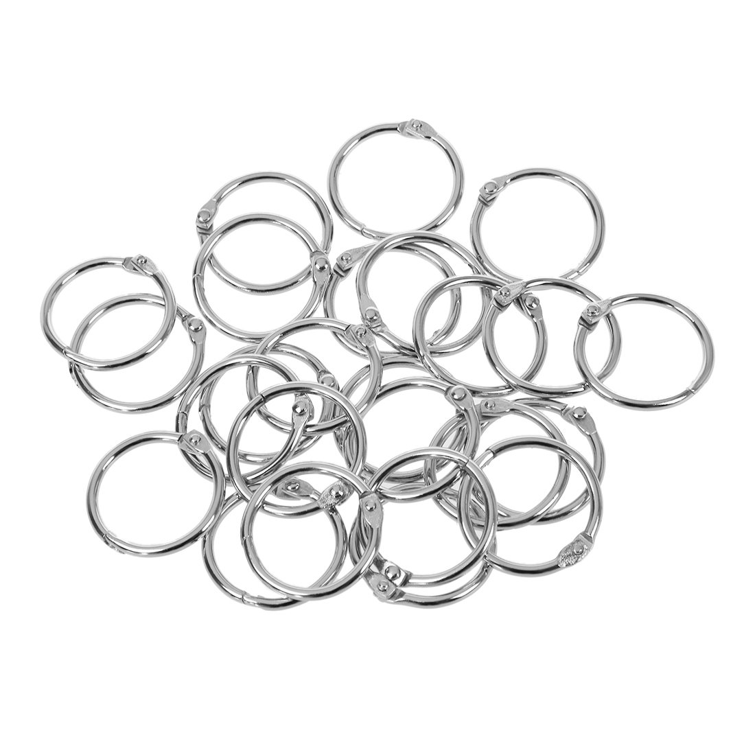 TOOGOO(R) 25 Pcs Metal 1.2 "feuilles mobiles Anneaux Classeur Porte-cles pour Scrapbooking livre