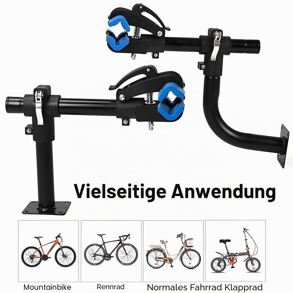 Wandmontierter Fahrrad-Reparaturständer, Fahrradständer für Fahrrad-Werkzeuge und Wartung, Fahrradwartungsständer für Rennräder, Mountainbikes, um 360 Grad drehbarer Klemmkopf, hält bis zu 25 kg