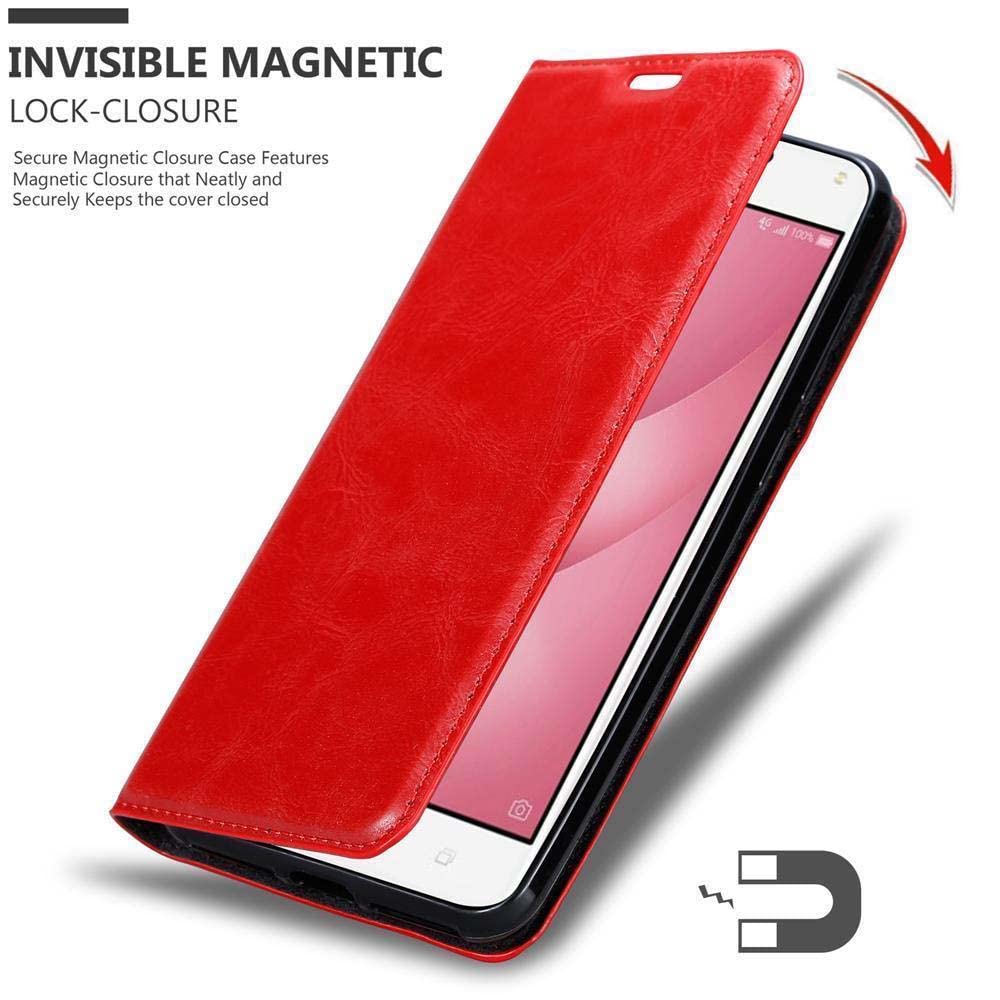Custodia Libro Per Asus Zenfone 4 Max (5,5 Zoll) In Rosso