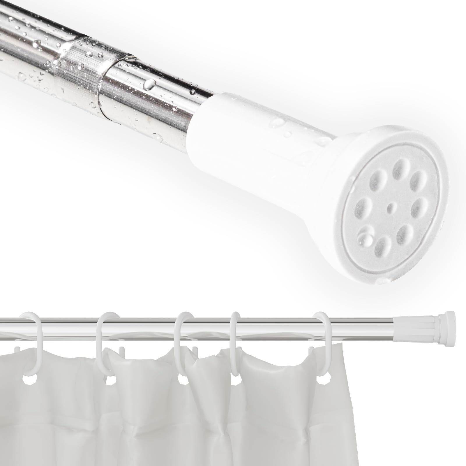 (3 pack) oxdigi shower curtain rod 19.7-31.5 inches/silver tension curtain rod no drill,never rust,non-slip,heavy duty,adjustable,thickened pipe wall/spring tension rod for windows,bathroom,closet,laundry,rv