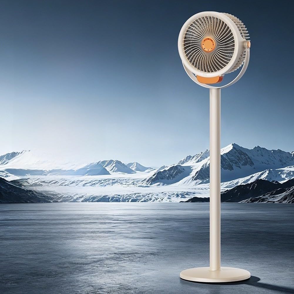 Ventilador de pie silencioso de 20 dB, motor CC para dormitorio (blanco) | Sonido de 20 dB, ideal para dormir, tecnología de motor CC, 3 niveles de viento, carcasa gris o blanca