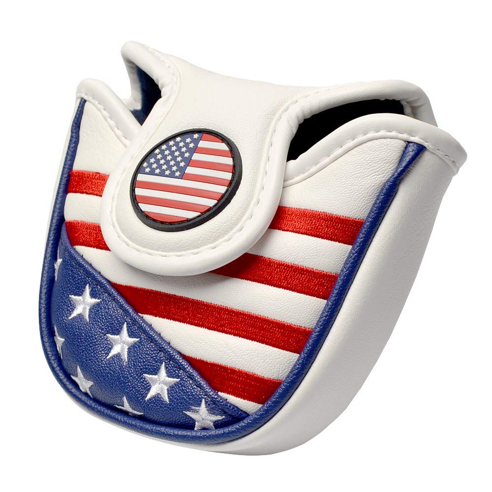 USA American Flag Golf Mallet Putter Cover Magnetic Closure Patriot Headcover