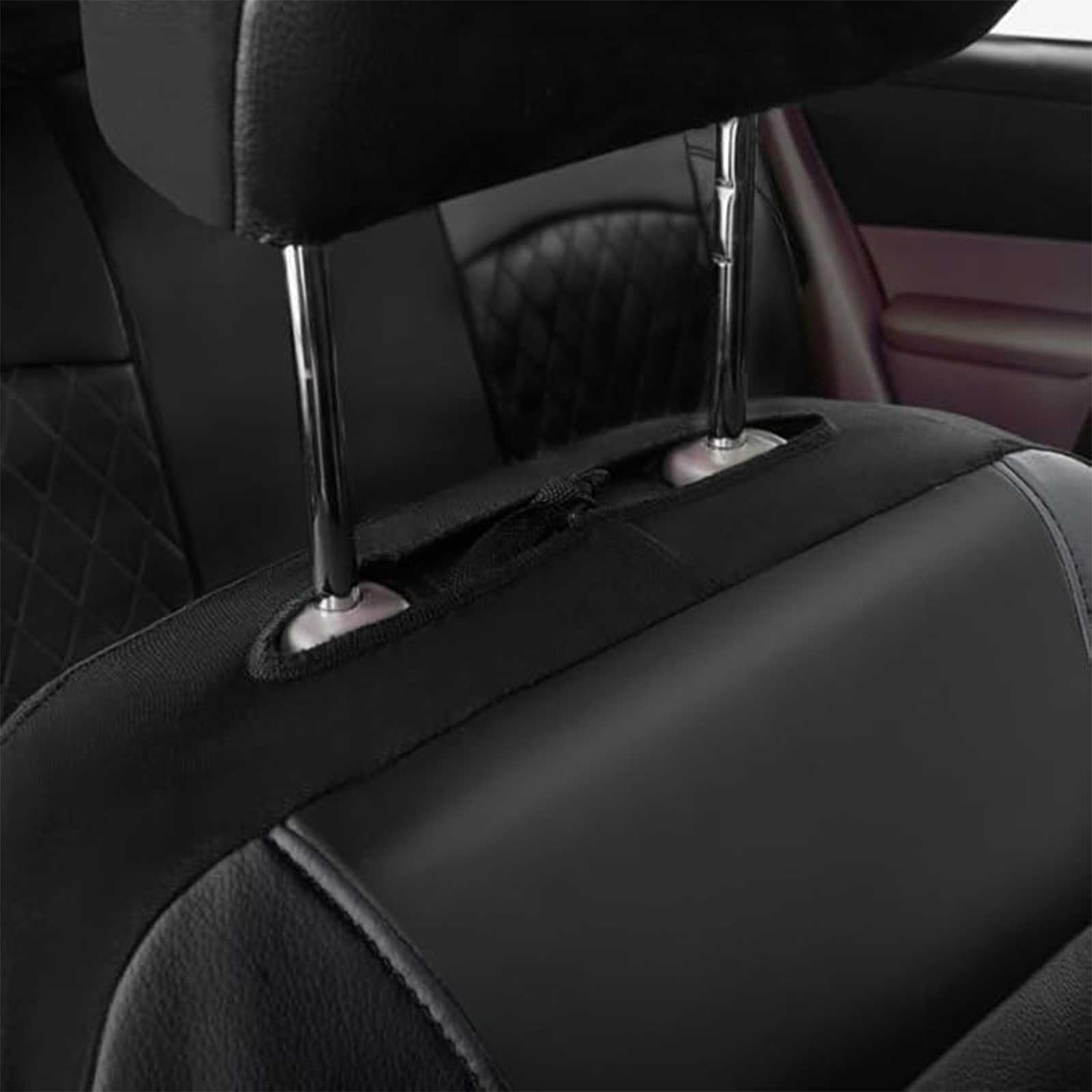 Lot de 2 Housses de siège Avant de Voiture pour Ligier JS50 2000-2024, Voiture Ensembles Housse Siege Respirantes Antidérapantes Accessoires,A/Black
