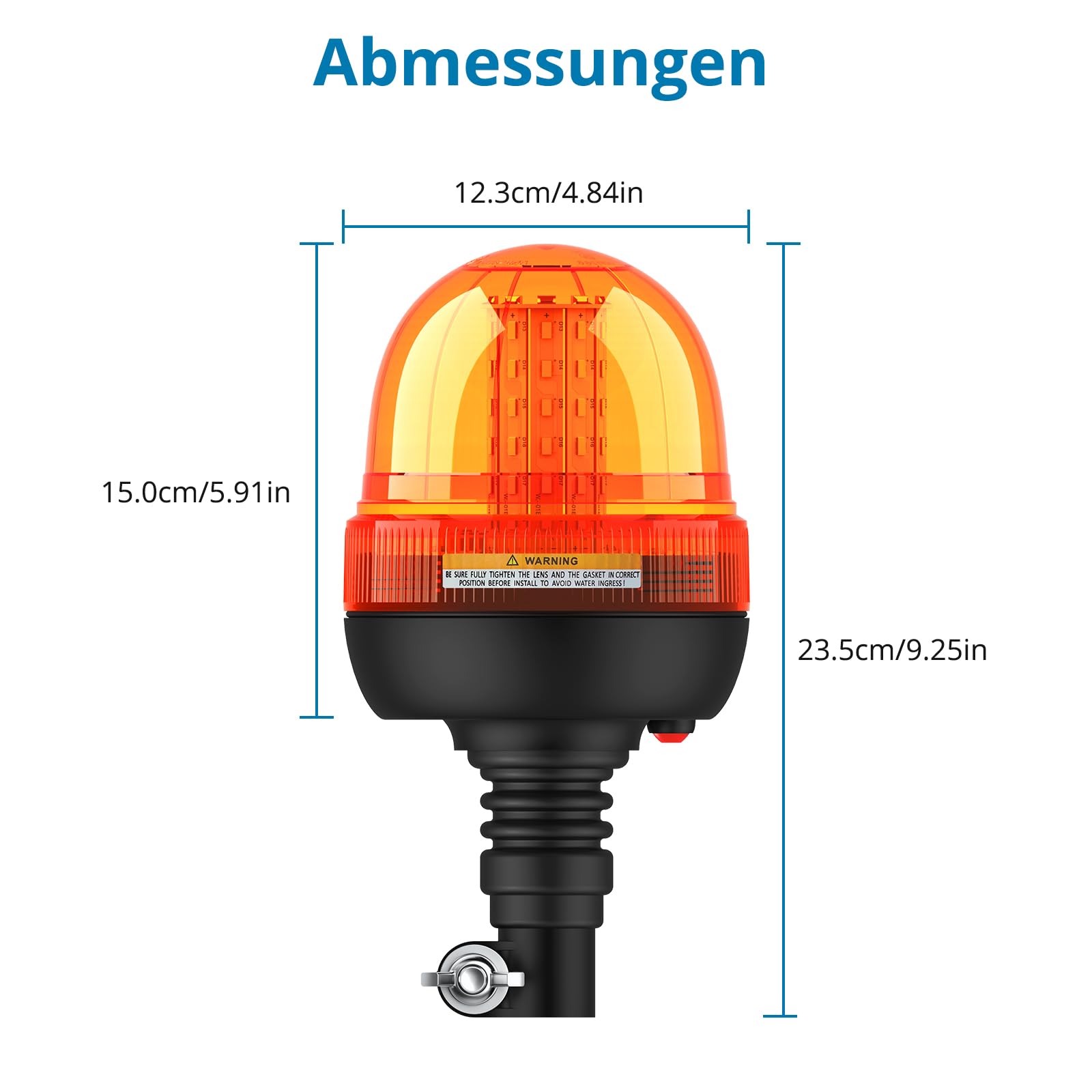 AUTOUTLET 2X Rundumleuchte, 60 LED Warnleuchten Amber Rundumkennleuchte Blinkleuchte 12V/24V, mit 3 Beleuchtungsmodi, R10 E9 Straßenverkehr Zulassung, Wasserdicht Staubdicht, für Traktor LKW PKW