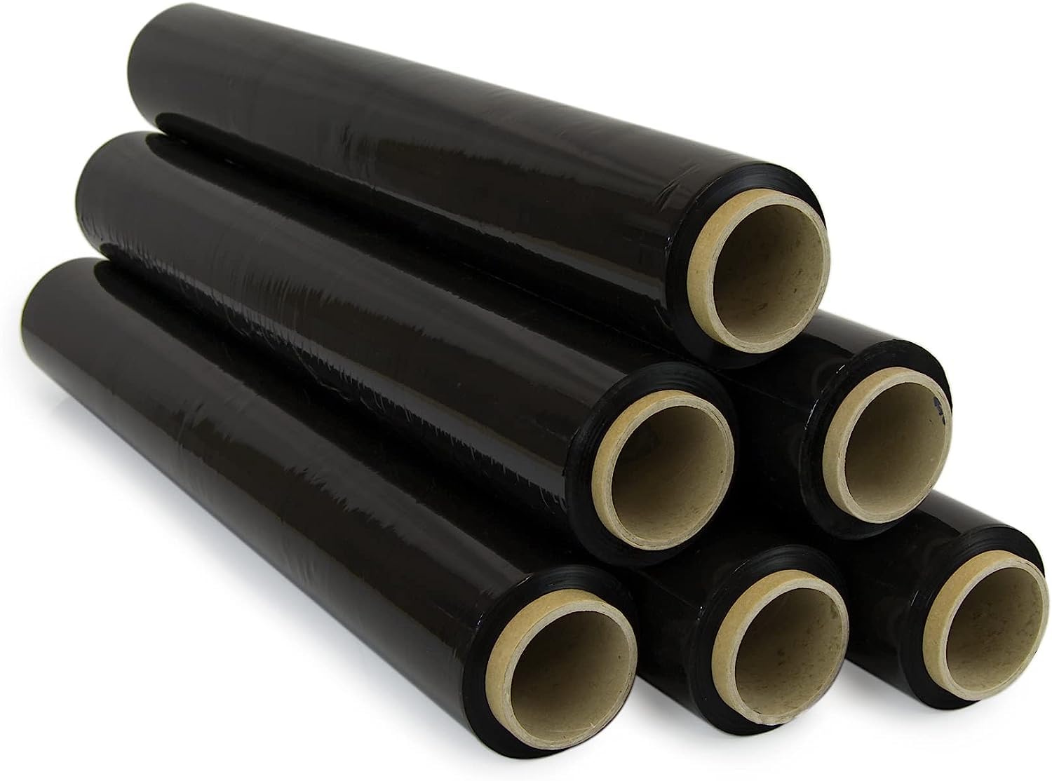 Genérico Film para Embalar 50 cm de Ancho y Estirable Hasta 300 Metros de Longitud – Rollo de Film Elástico Manual para Embalaje Industrial (Negro, 6)