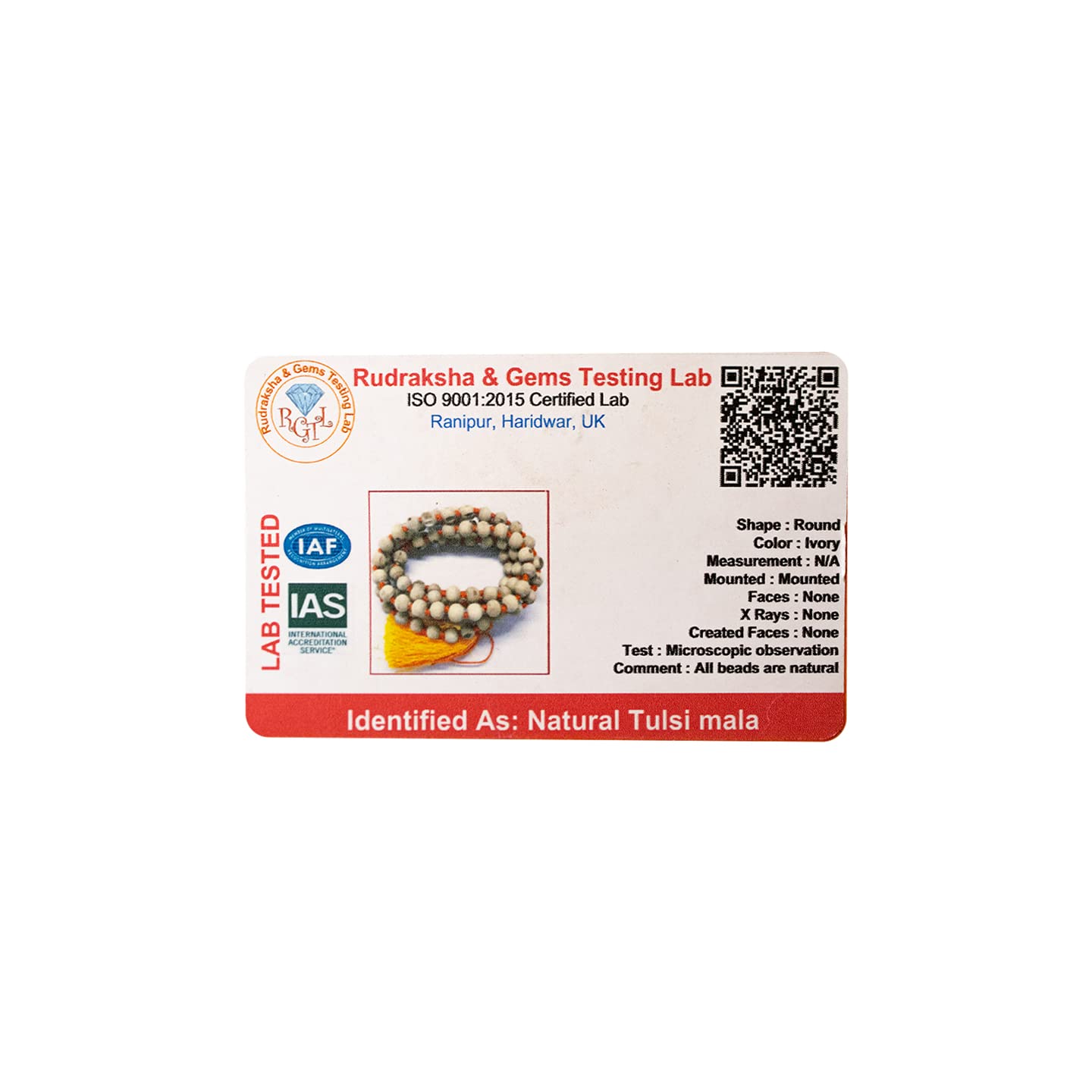 Swaha Tulsi Mala | Natural Lab Certified 108 + 1 Tulsi Beads | Jap Mala | Spritual Japa Mala | Meditation Mala 1