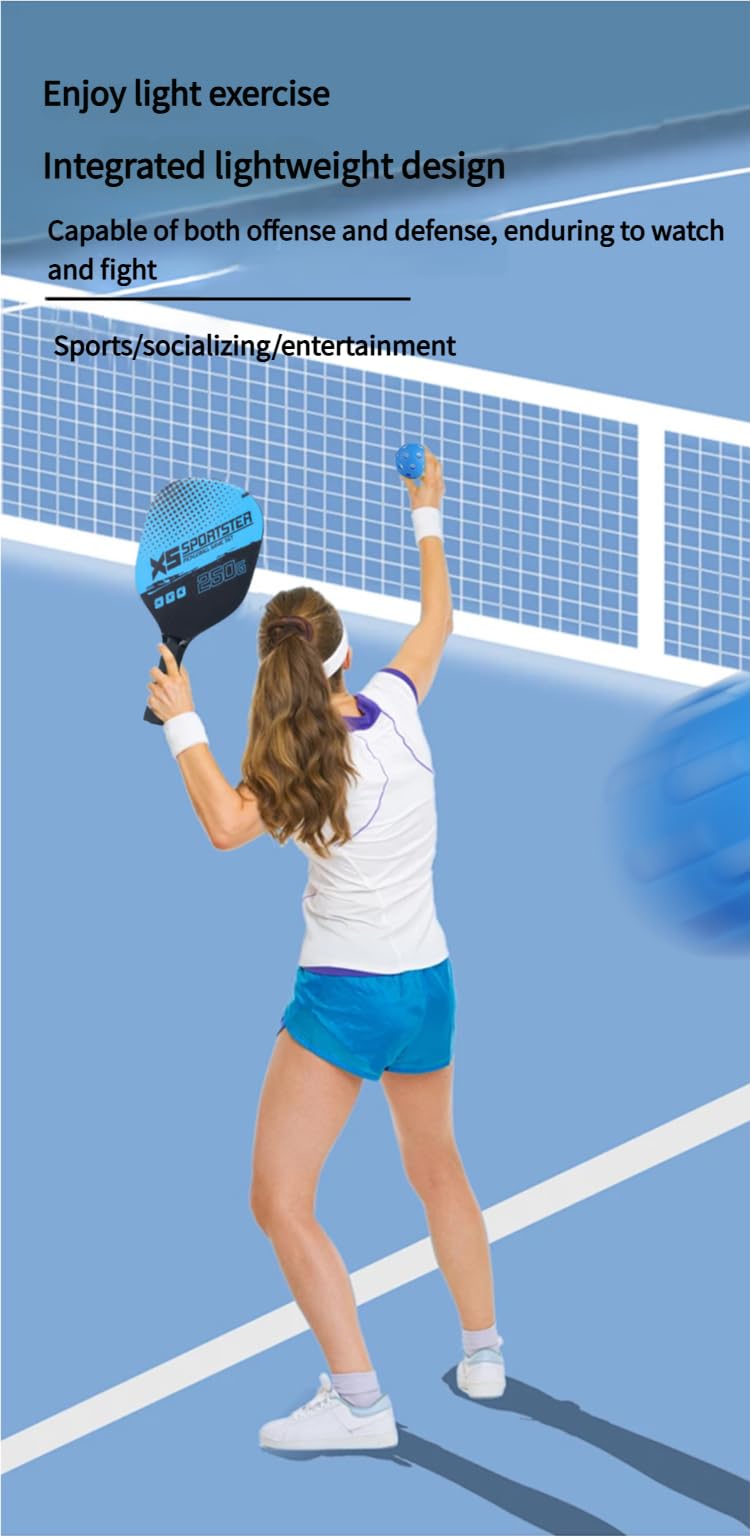 Blue Poplar Pickleball Paddles Set of 2-2 Pickleball Rackets, Bag & 4 Pickleball Balls. Indoor/Outdoor. for All - Beginners, Advanced. Men, Women, Kids. Approved. Play on Beach or Court.