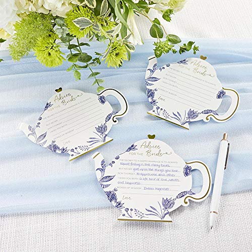 Kate Aspen Blue Willow, One Size, Wedding Advice Cards - Teapot (Set Of 50) #TOP4