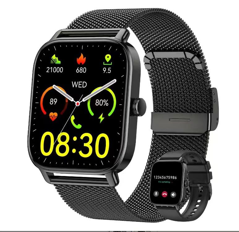 Smartwatch Herren Damen Fitnessuhr mit Telefonfunktion: Bluetooth Anruf uhr Smart Watch Wasserdicht Armbanduhr Fitness tracker mit Herzfrequenz Schlafmonitor Schrittzähler Sportuhr Uhren Android iOS