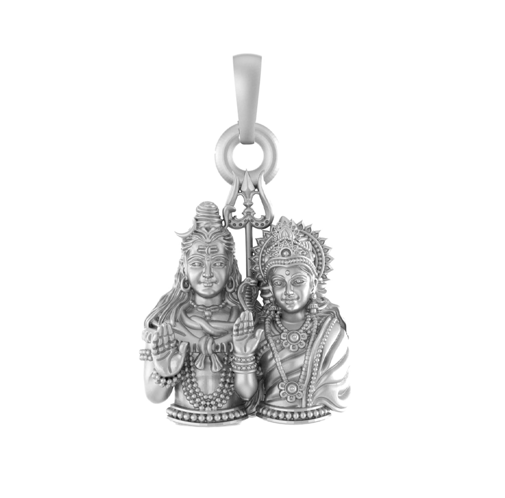 A AKSHAT SAPPHIRE Sterling Silver (92.5% purity) God Shiv Parvati Pendant for Men & Women Pure Silver Lord Shiva and Maa Parvati Locket for Good Health & Wealth-image-43