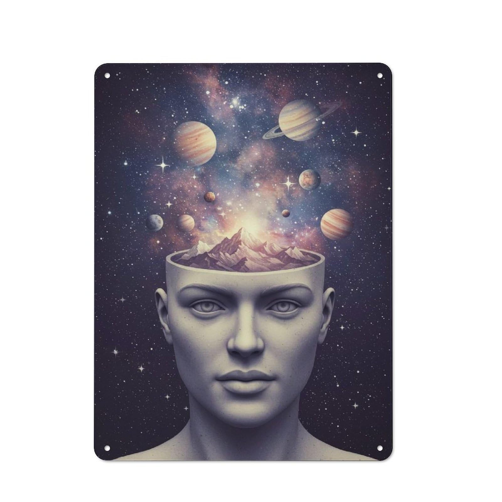 Junmoney Cosmic Mindscape Metal Wall Sign 40X30cm Featuring For Café Or Home Bar, A Winter Wall Decor Update For Hospitality Decor Collectors