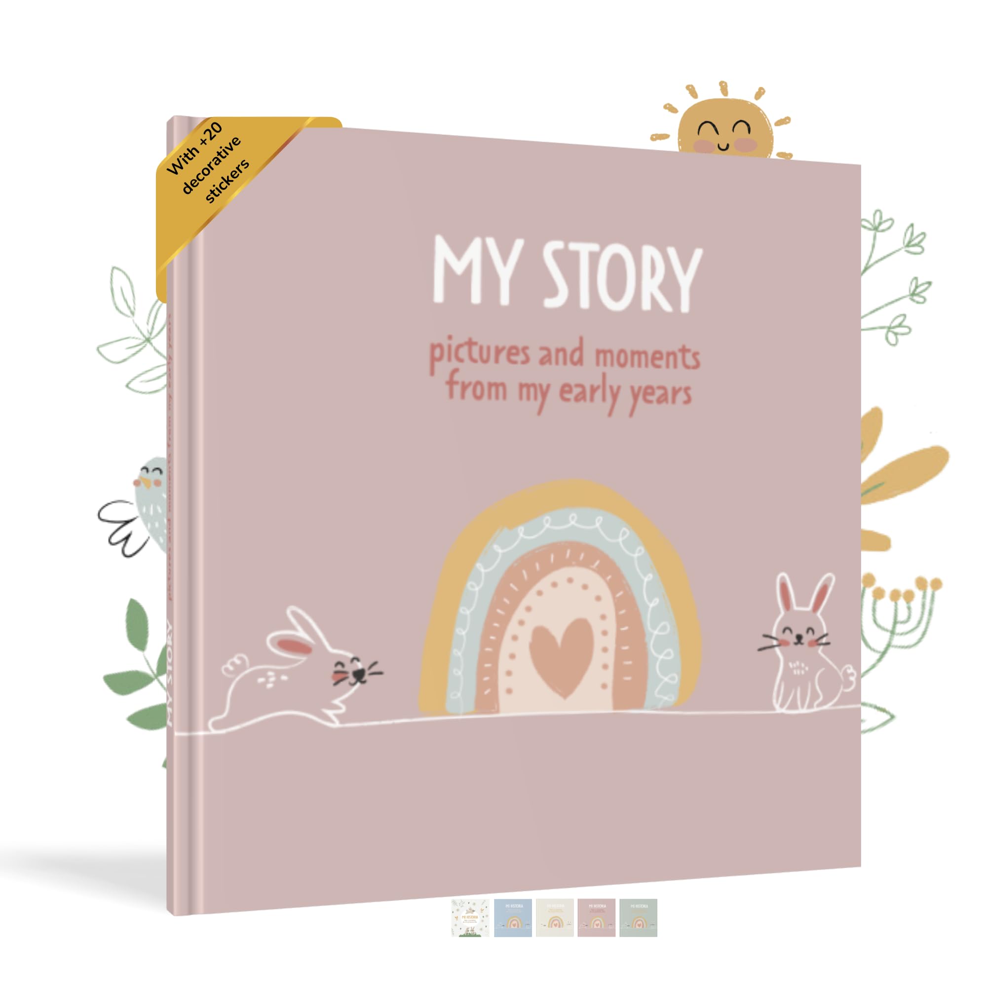 HUBORNS – Libro de recuerdos del bebé desde el nacimiento hasta los 5 años, álbum de fotos y diario para anotar momentos especiales, regalo ideal para padres primerizos y baby shower — view 18